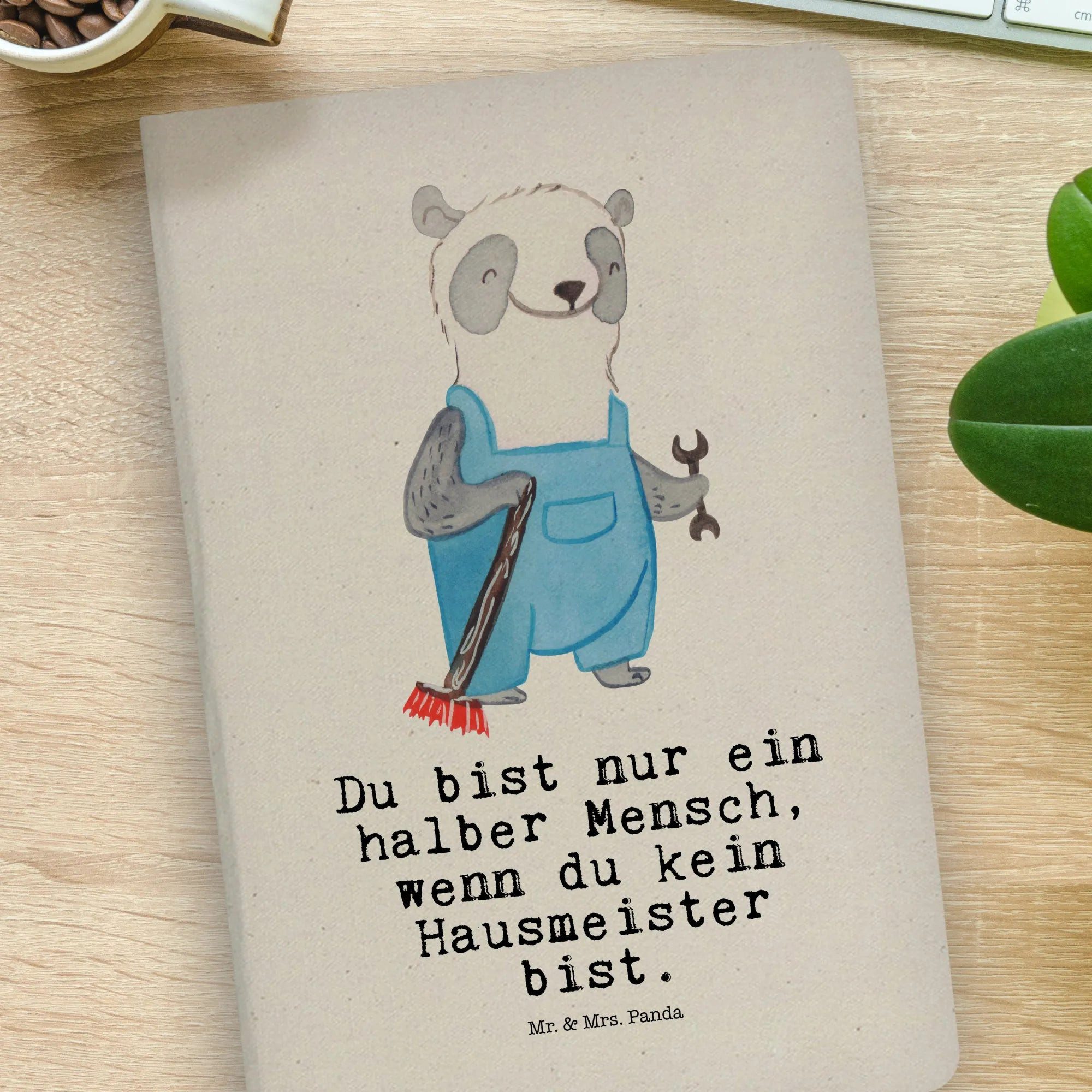 Thumbnail - Mr. & Mrs. Panda Notizbuch Hausmeister Herz - Transparent - Geschenk, Notizbuch Aus Baumwolle, D Mr. & Mrs. Panda, Bezau...