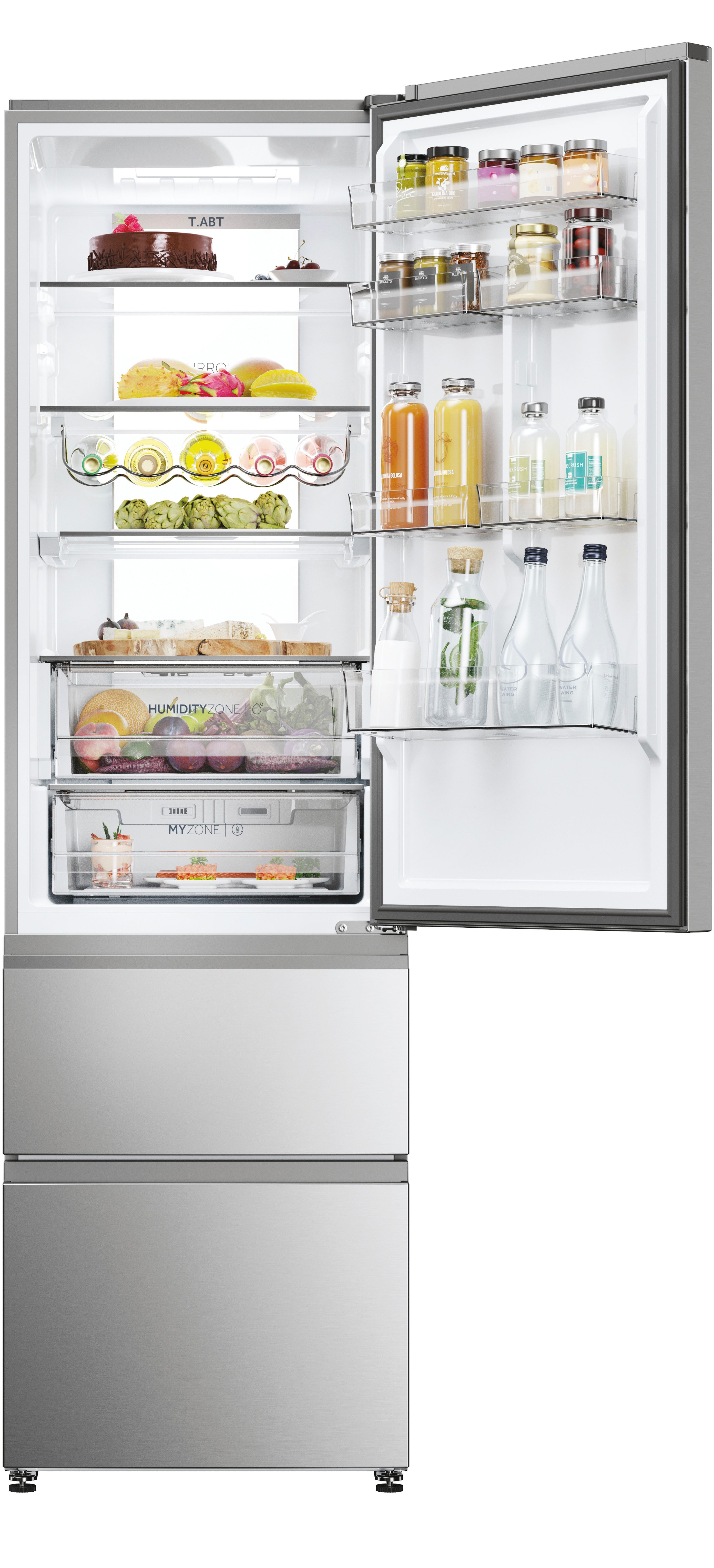 Haier Kühl-/Gefrierkombination Combi 3D 60 HTW7620ANMG, 205 cm hoch, 59,5 cm breit, WIFI connected, Innovative Gefrier-Schubladen: Sparen Energie