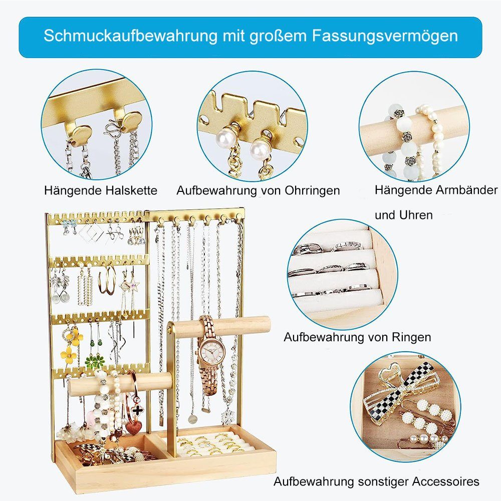 gold Schmuckständer Schmuckständer NUODWELL für Schmuckhalter Ketten Ohrringe &