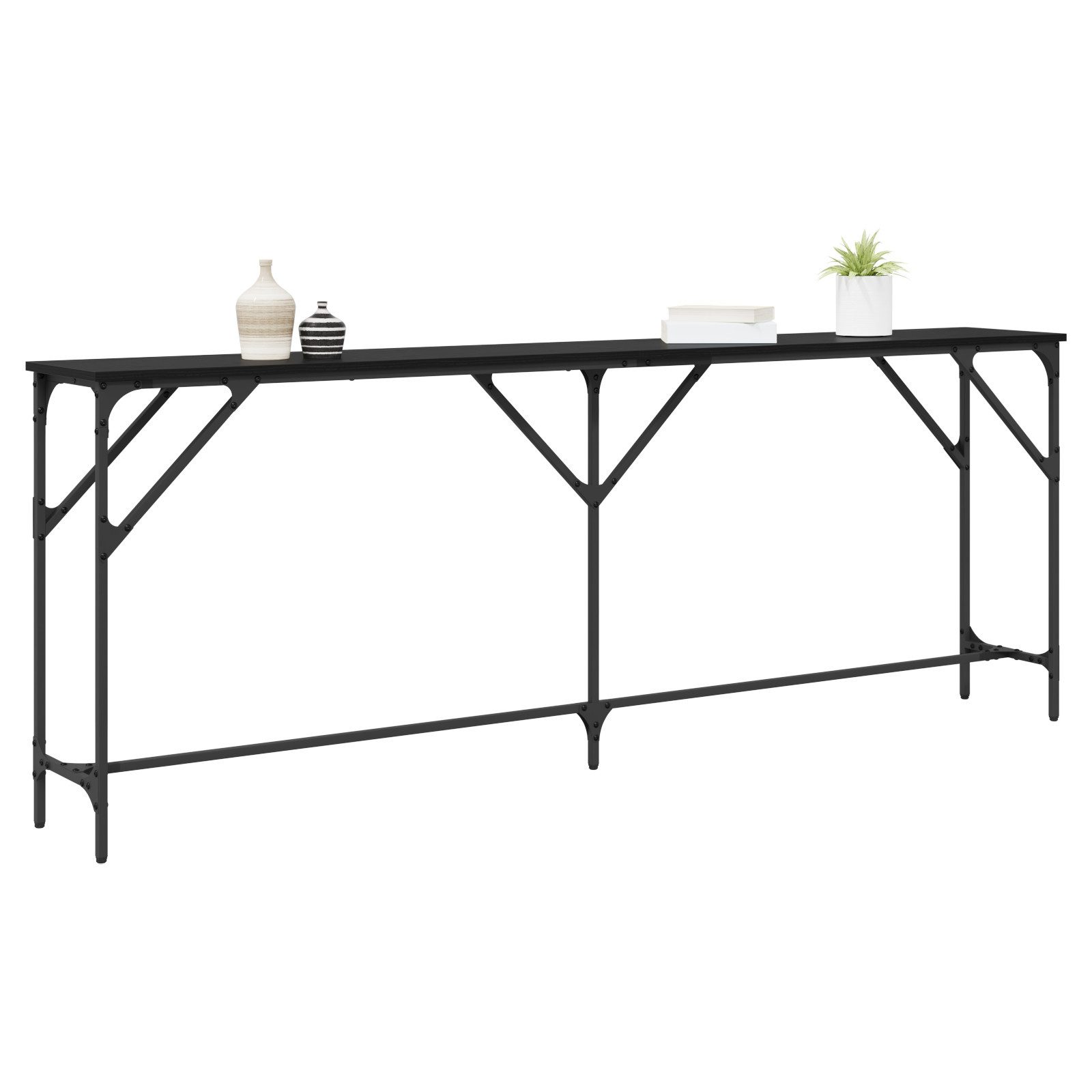 vidaXL Beistelltisch Konsolentisch Schwarz Eiche 200x29x75 günstig online kaufen