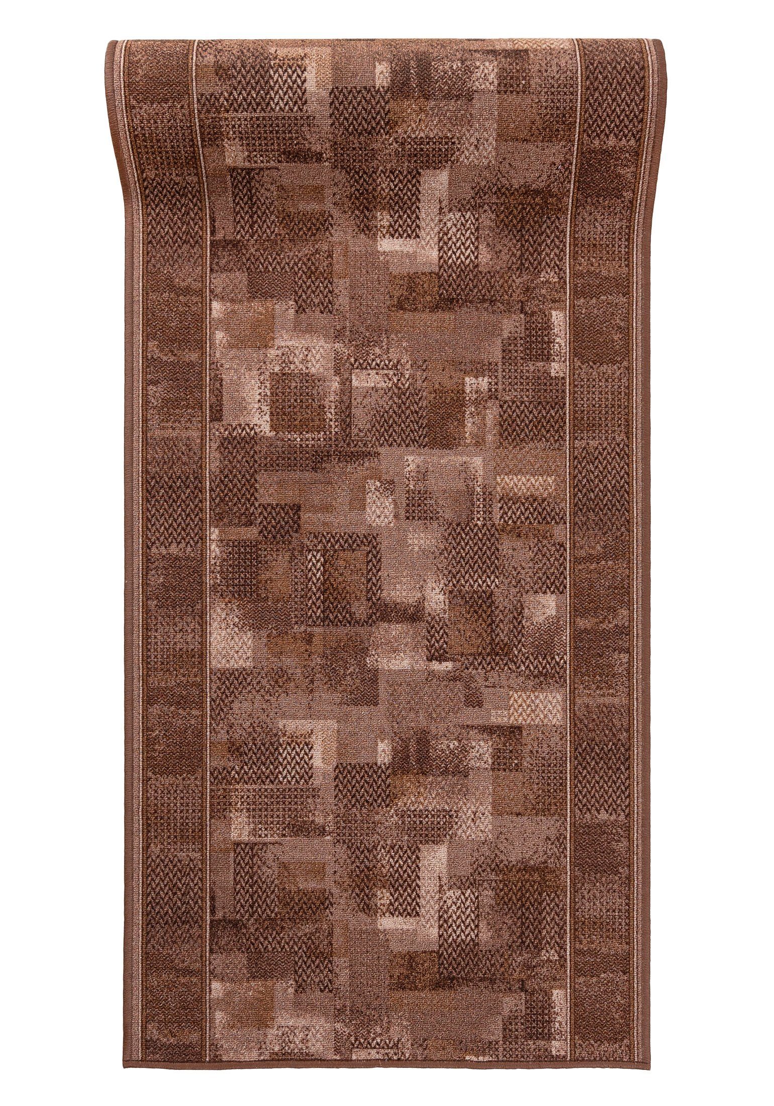 Mazovia Läufer Läufer Teppichläufer Brücke - Vorzimmer Küche - Braun, 67 x 100 cm, Kurzflor, Rutschfest, Meterware, Verschiedene Größen