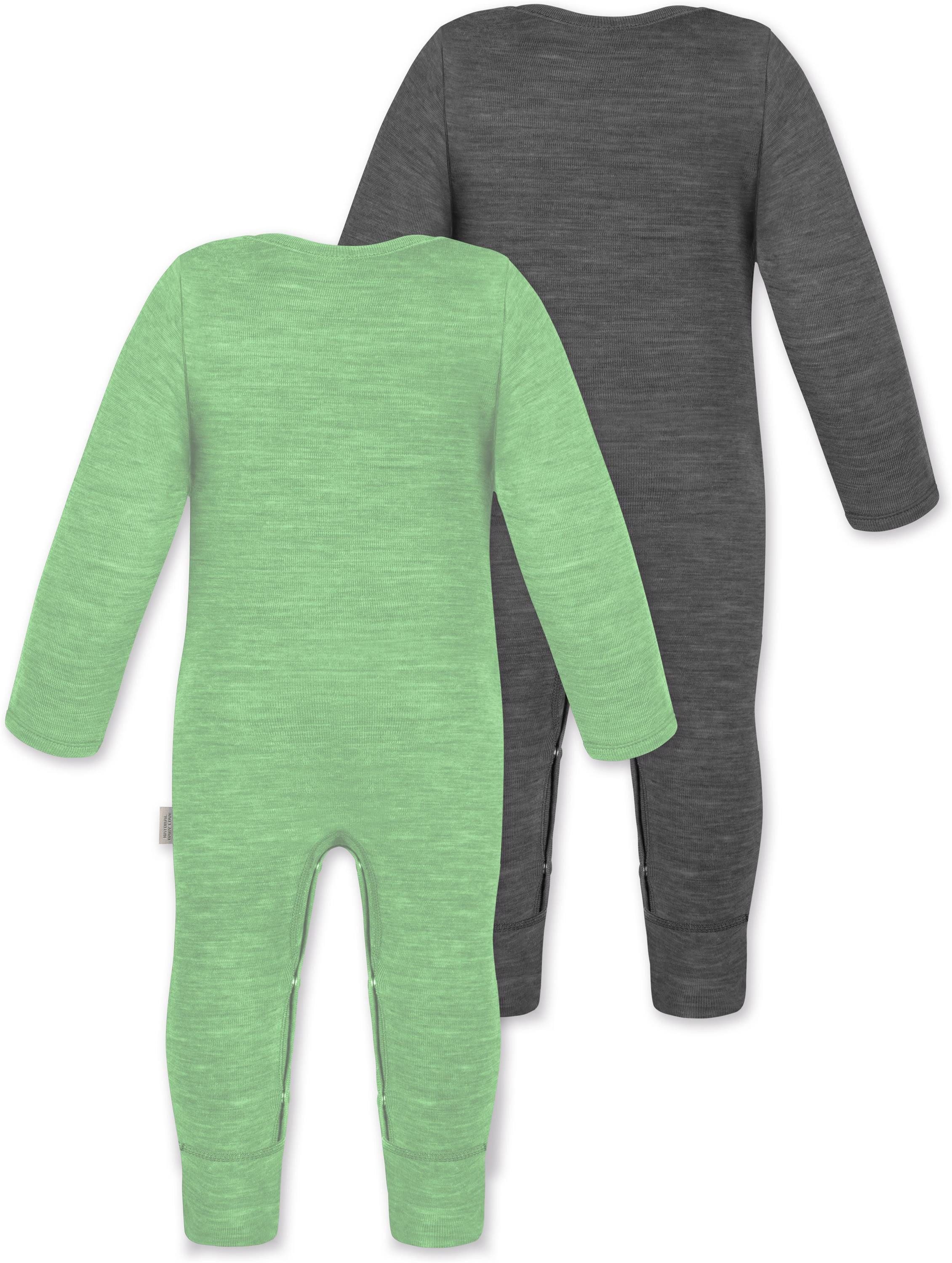 normani Langarmwickelbody 2er Pack Baby Merino Strampler Tangoio Woll Overall Strampler Einteiler Strampleranzug Schlafanzug