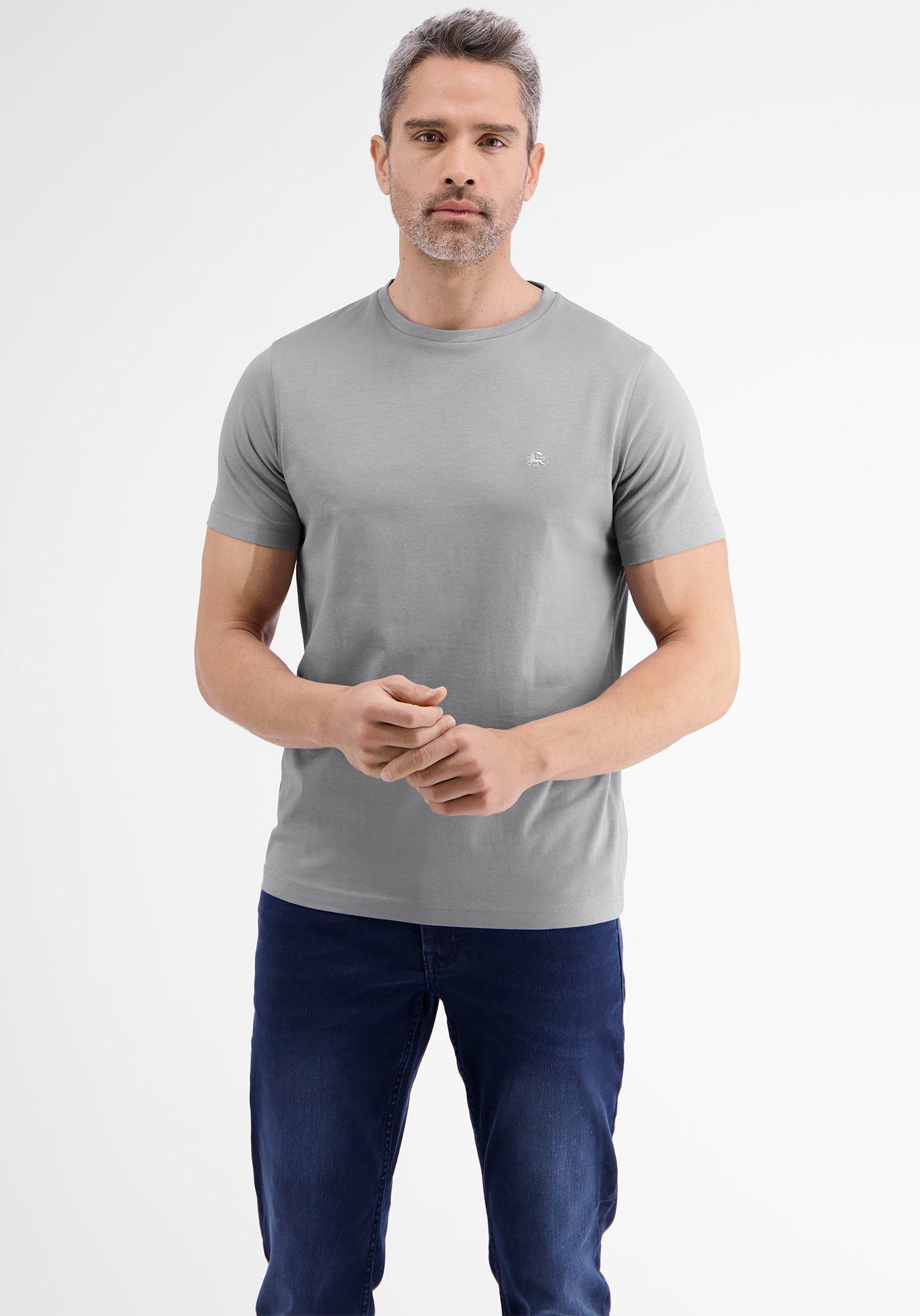 platinum LERROS T-Shirt im Basic-Look grey