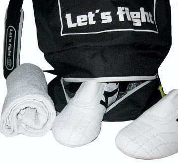 BAY-Sports Sporttasche Seesack Modern Let´s Fight Shoulder Bag Trainingstasche Kampfsport Kickboxen Boxen (Viele Fächer, Füllhöhe 65 cm), Kickboxen, MMA, Krav Maga, Taekwondo, Judo, Thaiboxen, Muay Thai, Karate, Budo