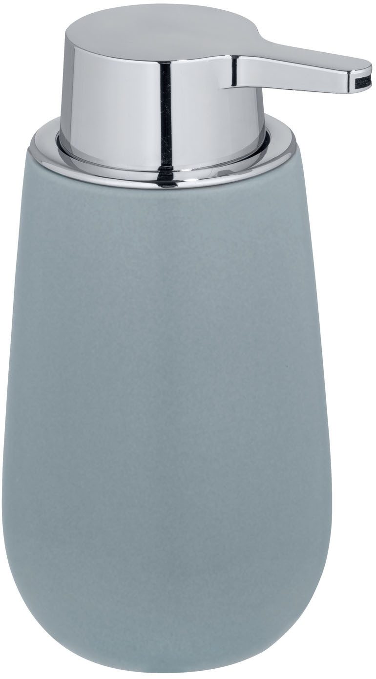 WENKO Seifenspender Badi, Dosierspender aus hochwertiger Keramik, mattierte Oberfläche, 320 ml