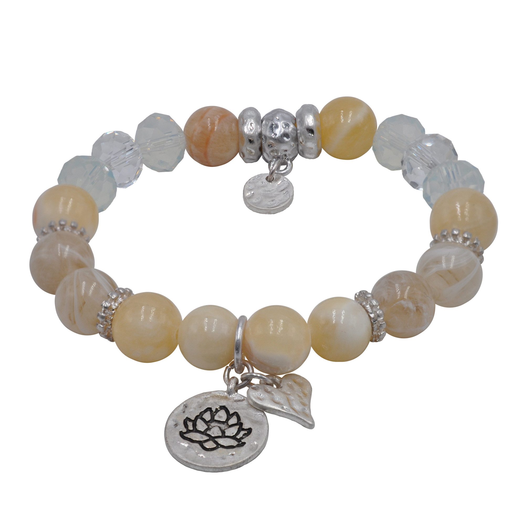 Steuer Armband Metall glanz Achat gelb