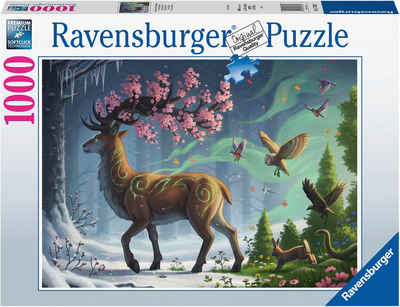 Ravensburger Puzzle Der Hirsch als Frühlingsbote, 1000 Puzzleteile, Made in Germany; FSC® - schützt Wald - weltweit