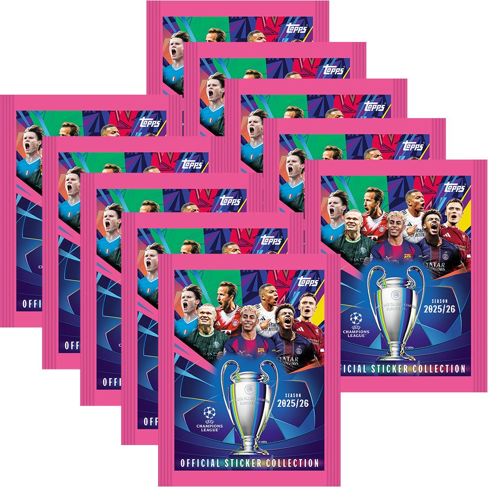 Topps Sammelkarte Topps - Champions League 2025/2026 - Sammelsticker - 10 Tüten von Topps