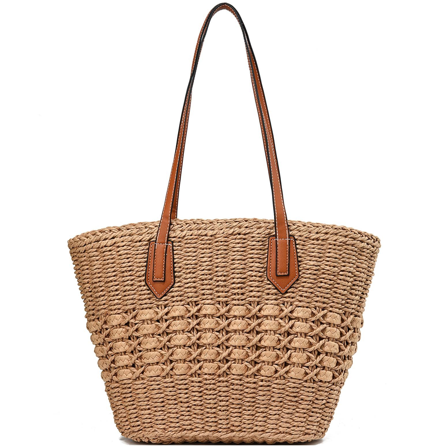 Strandtasche Damen, Große Handtasche Damen, Leichte Schultertasche Boho Shopper