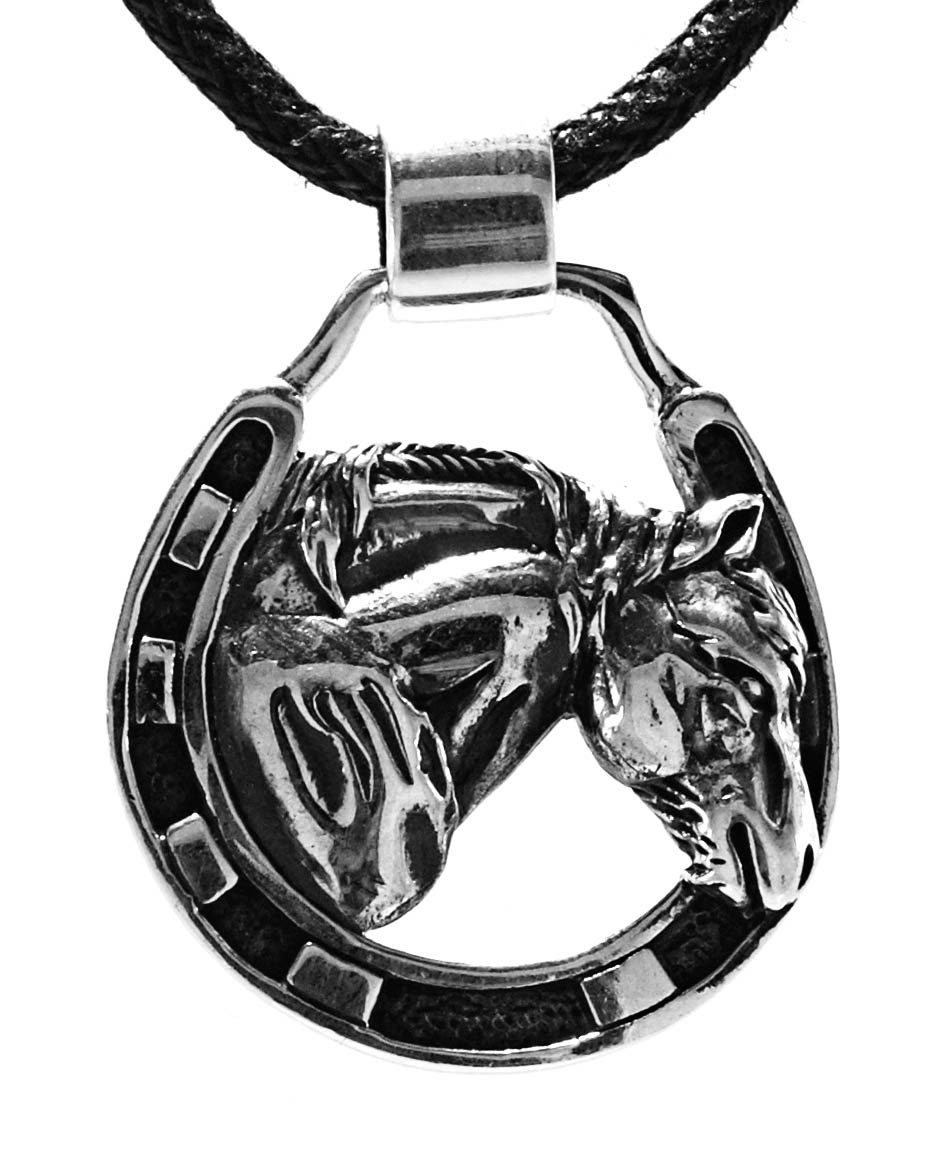 Kiss of Leather Kettenanhänger Pferdeanhänger Pferd Pferdanhänger Pferde Horse 925 Silber Nr. 412
