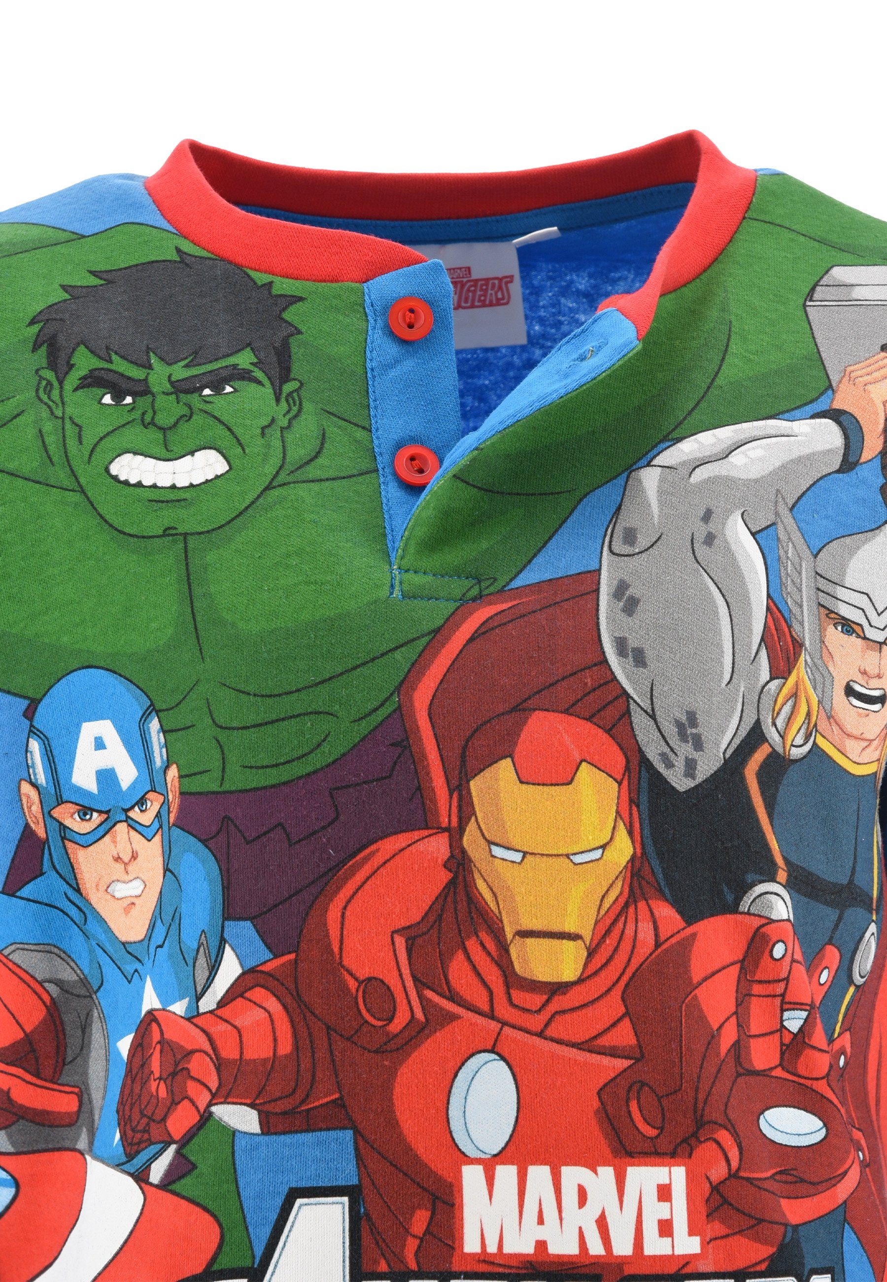 The AVENGERS Schlafanzug Captain America Hulk Iron Man Kinder Jungen Pyjama langarm Nachtwäsche (2 tlg)