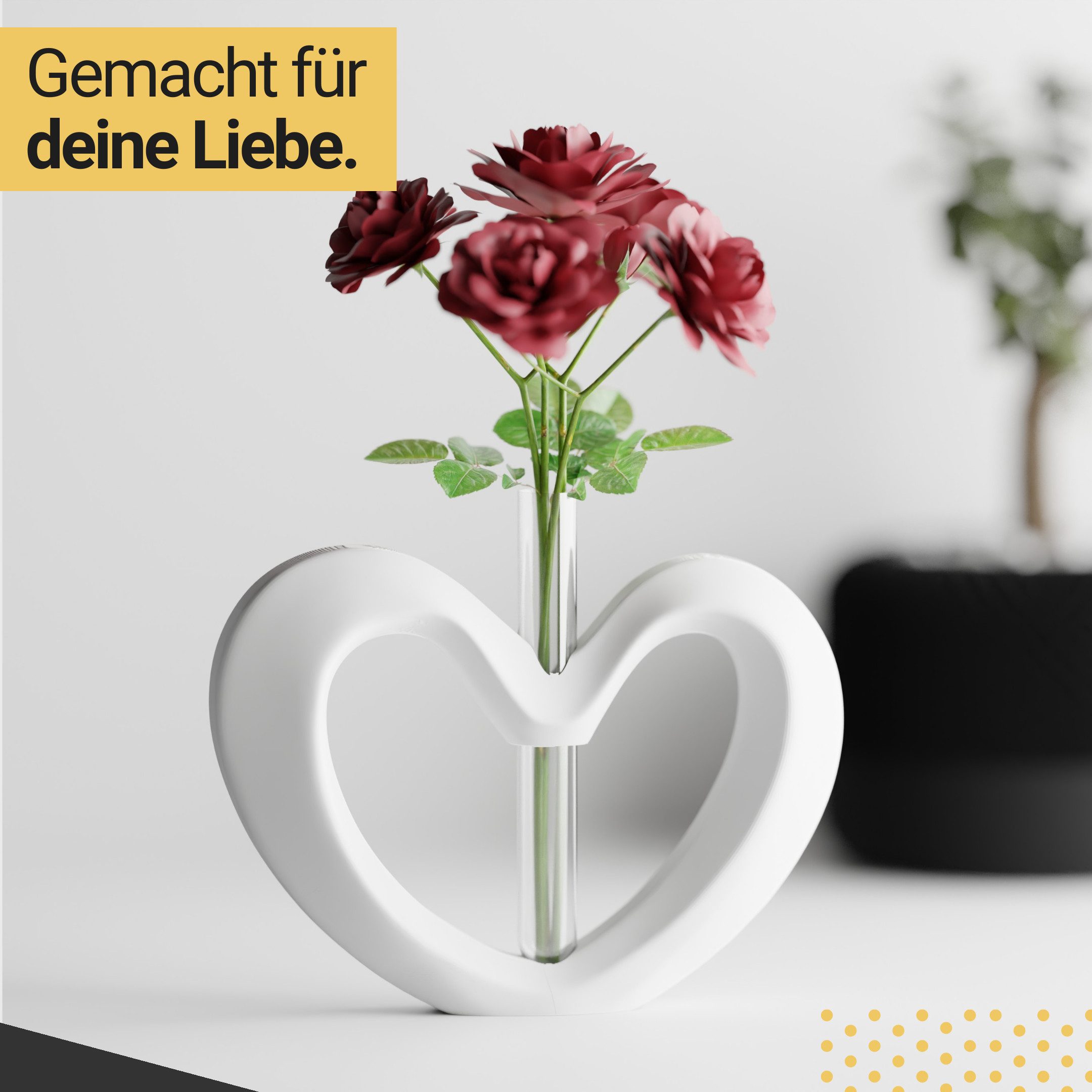 Shapes - Decorations Dekovase Herzvase, Deko in Herzform mit Glasröhrchen, günstig online kaufen