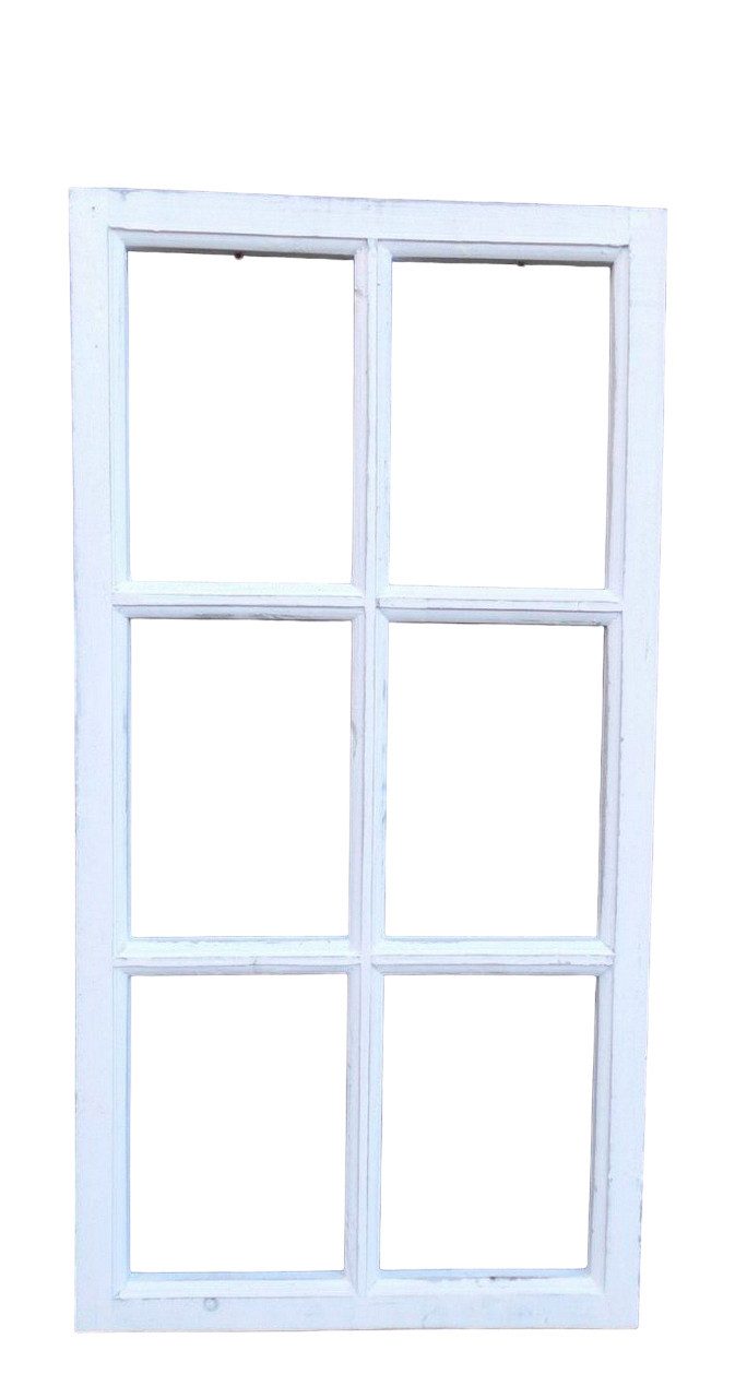 Wanddekoobjekt Fenster Sprossenfenster Bilderrahmen Wanddekoration Holz weiss 85 x 43