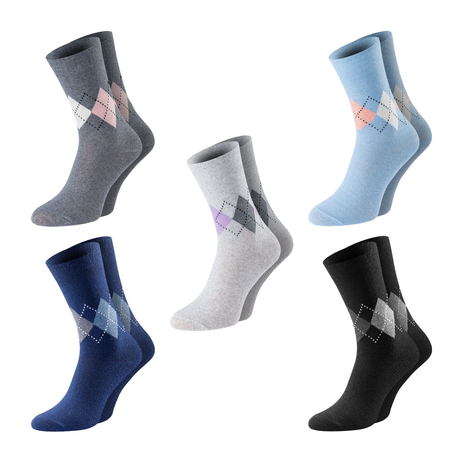 Basicsocken BestCare LADY DIAMOND Rautenkaro Socken für Damen