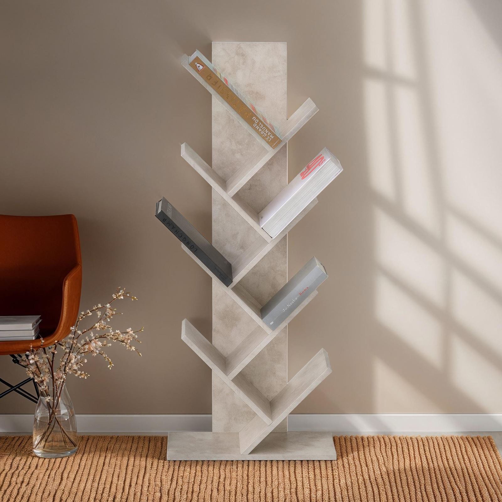 IDIMEX Bücherregal JULES, Design Regal freistehend mit 7 Ablagen Betonoptik günstig online kaufen