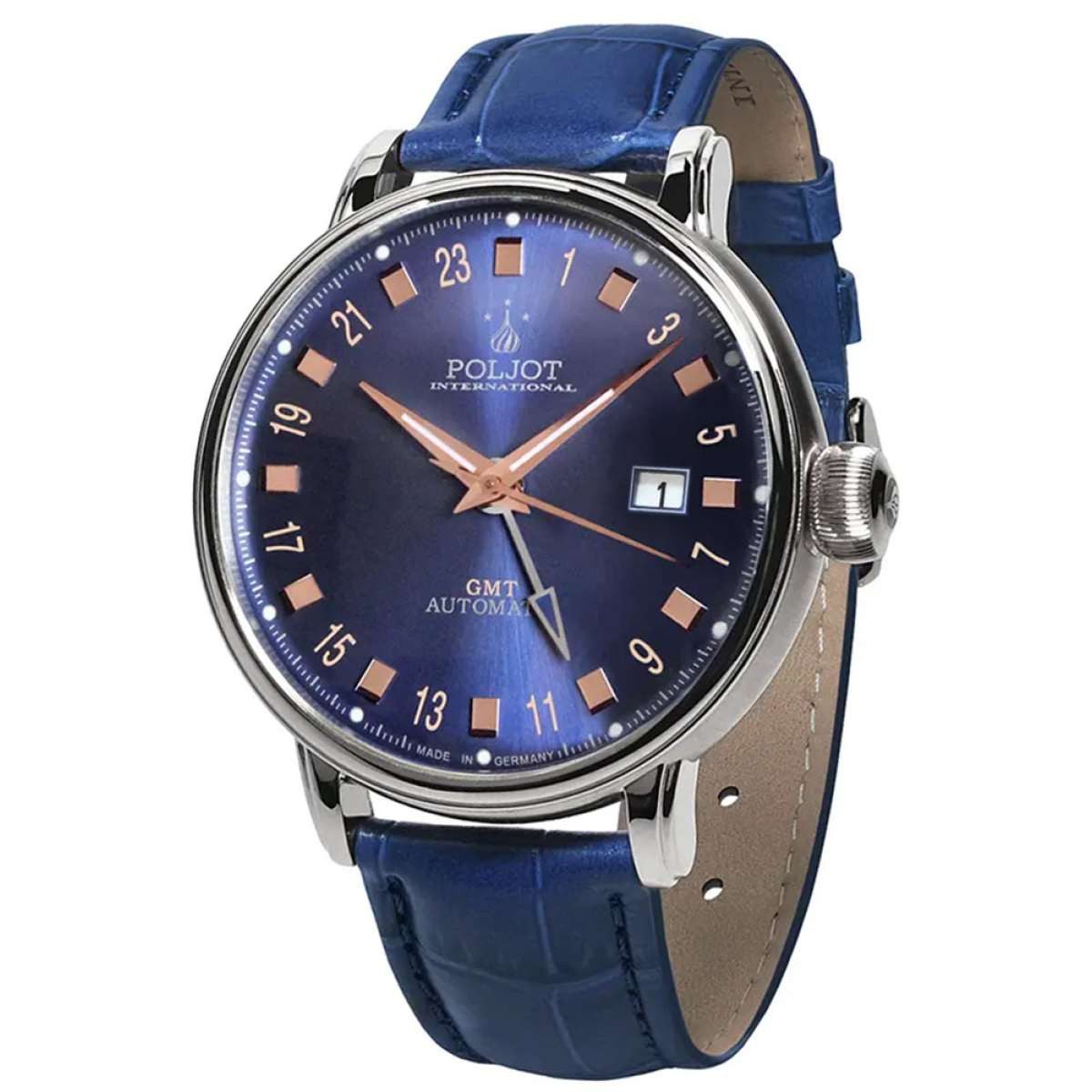 Poljot International Automatikuhr 34NH.4200114, für Herren Automatik Jaros GMT Blau