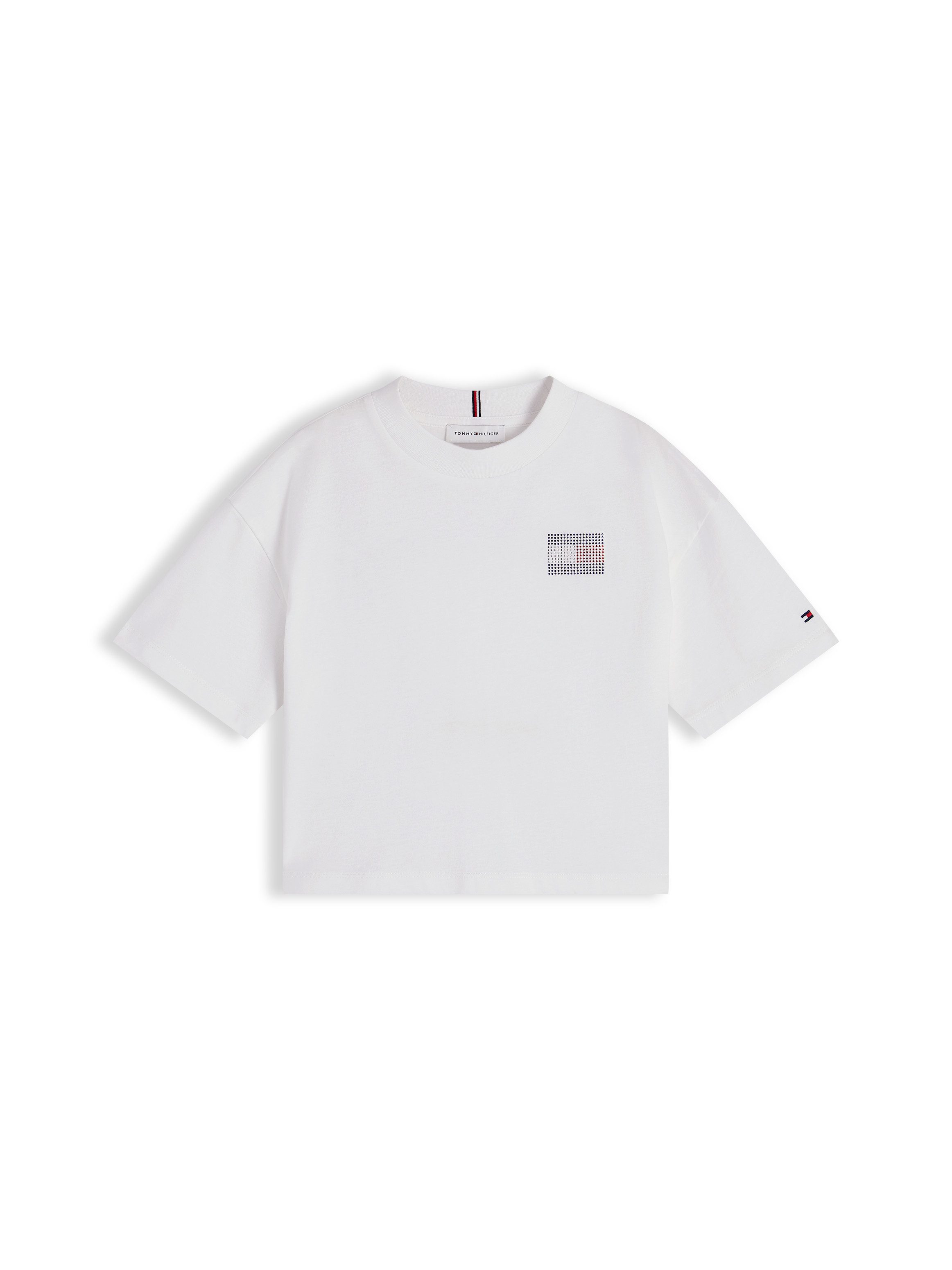 Tommy Hilfiger T-Shirt Rundhalsausschnitt, mit Glitzersteinen, Kinder bis 16 Jahre – Bild 5 von 5