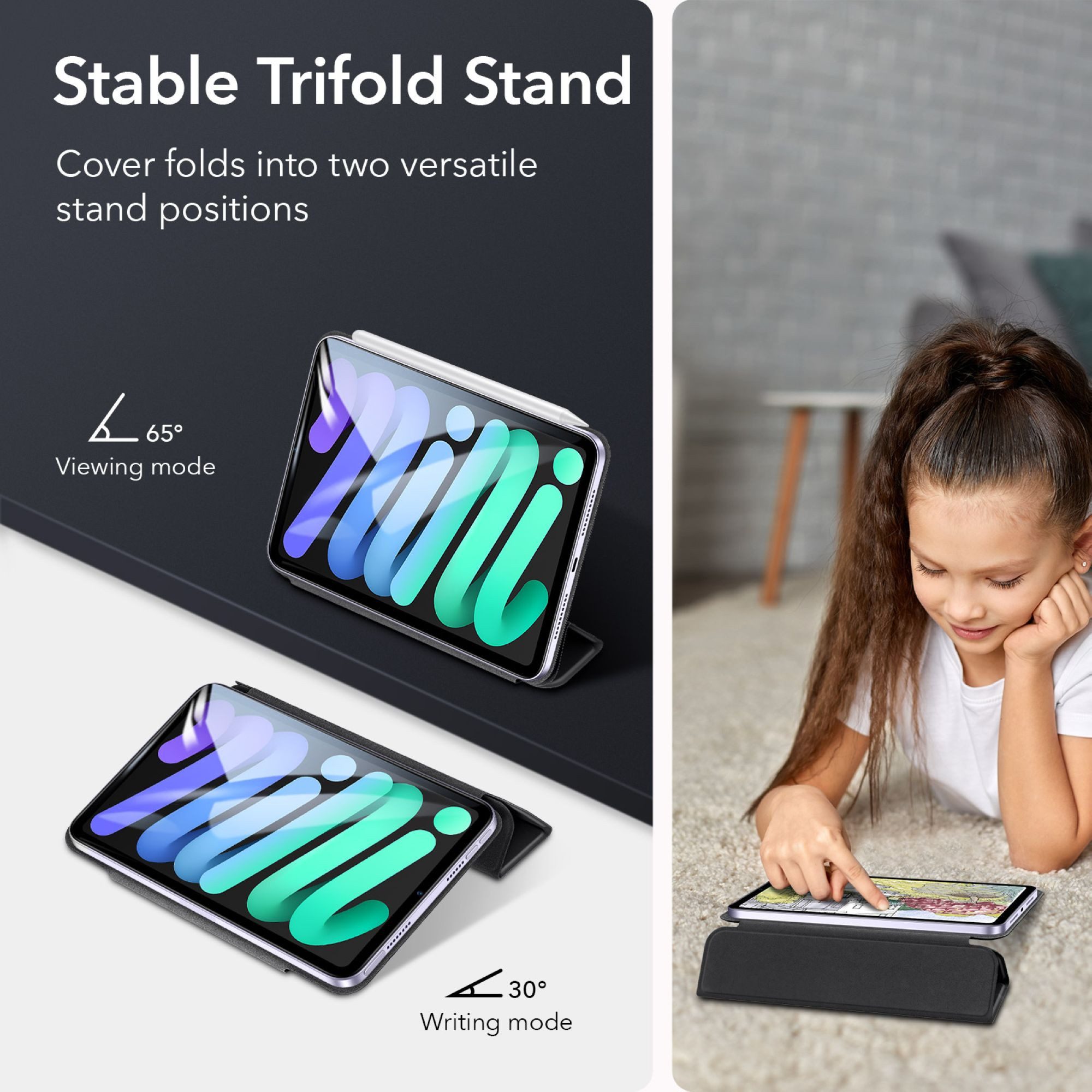 ESR Tablet-Hülle Rebound Magnetic Case für das iPad Mini (2024 & 2021) 8,3", Starker Magnetverschluss, Apple Pencil Support – Bild 5 von 5