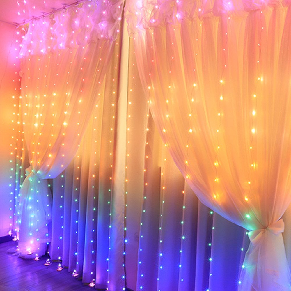 Qualra LED-Lichtervorhang 210/280LEDs 8 Modi Lichtervorhang günstig online kaufen