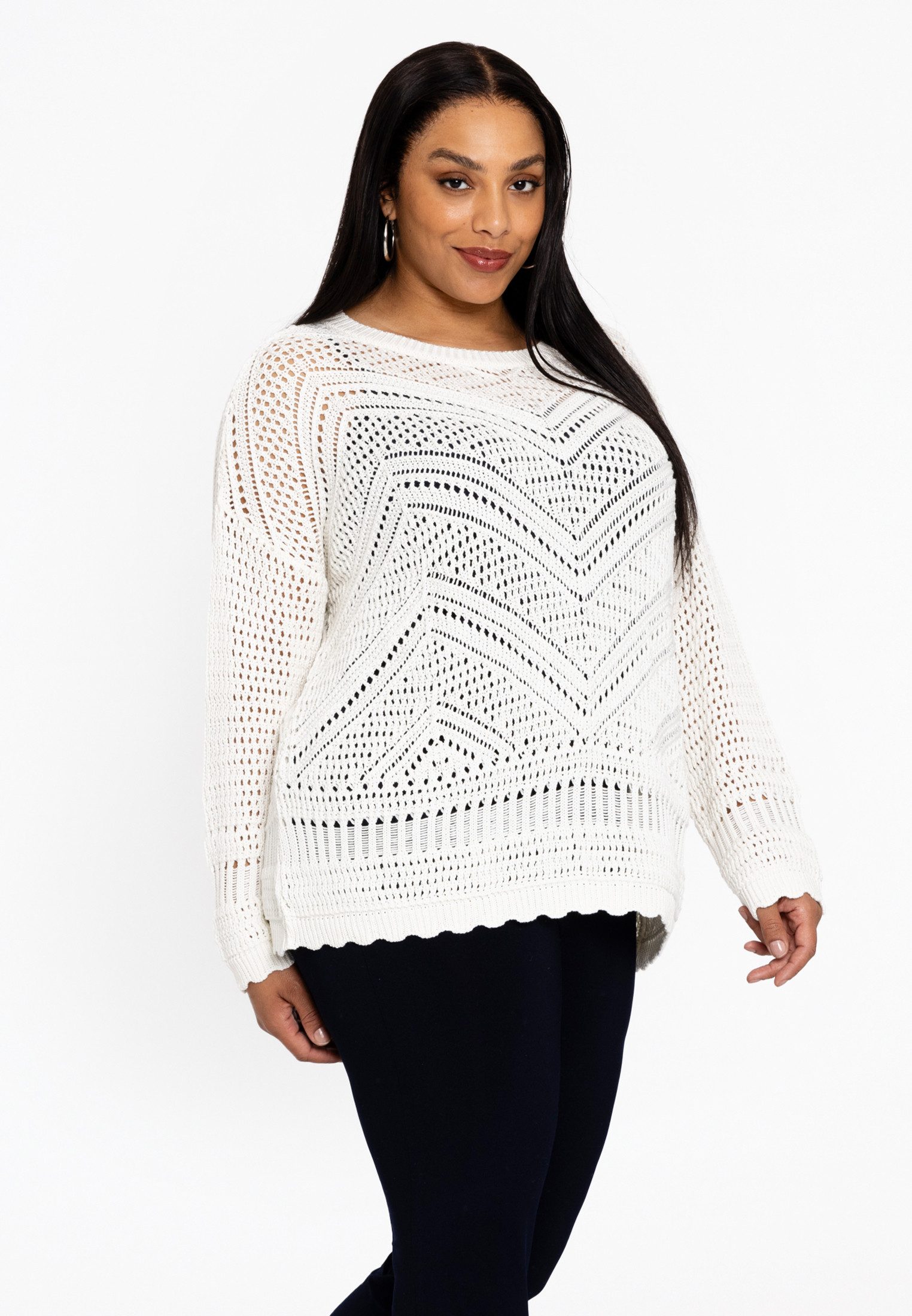 Longpullover Damen Pullover Große Größen