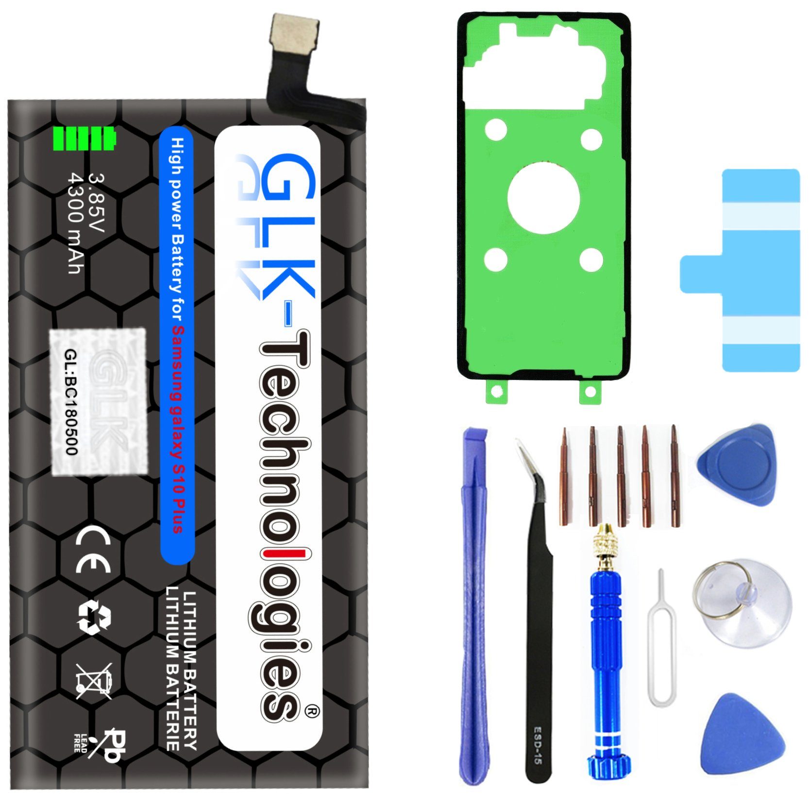 G975 V) (3.8 GLK-Technologies Smartphone-Akku Ersatzakku Plus Galaxy Power kompatibel S10 mAh Samsung EB-BG975ABU High S10+ 4300 mit
