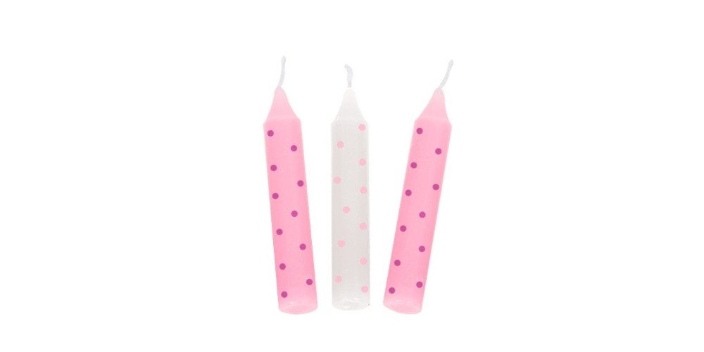 goki Kerzenhalter goki Geburtstagskerzen-Set, rosa gepunktet