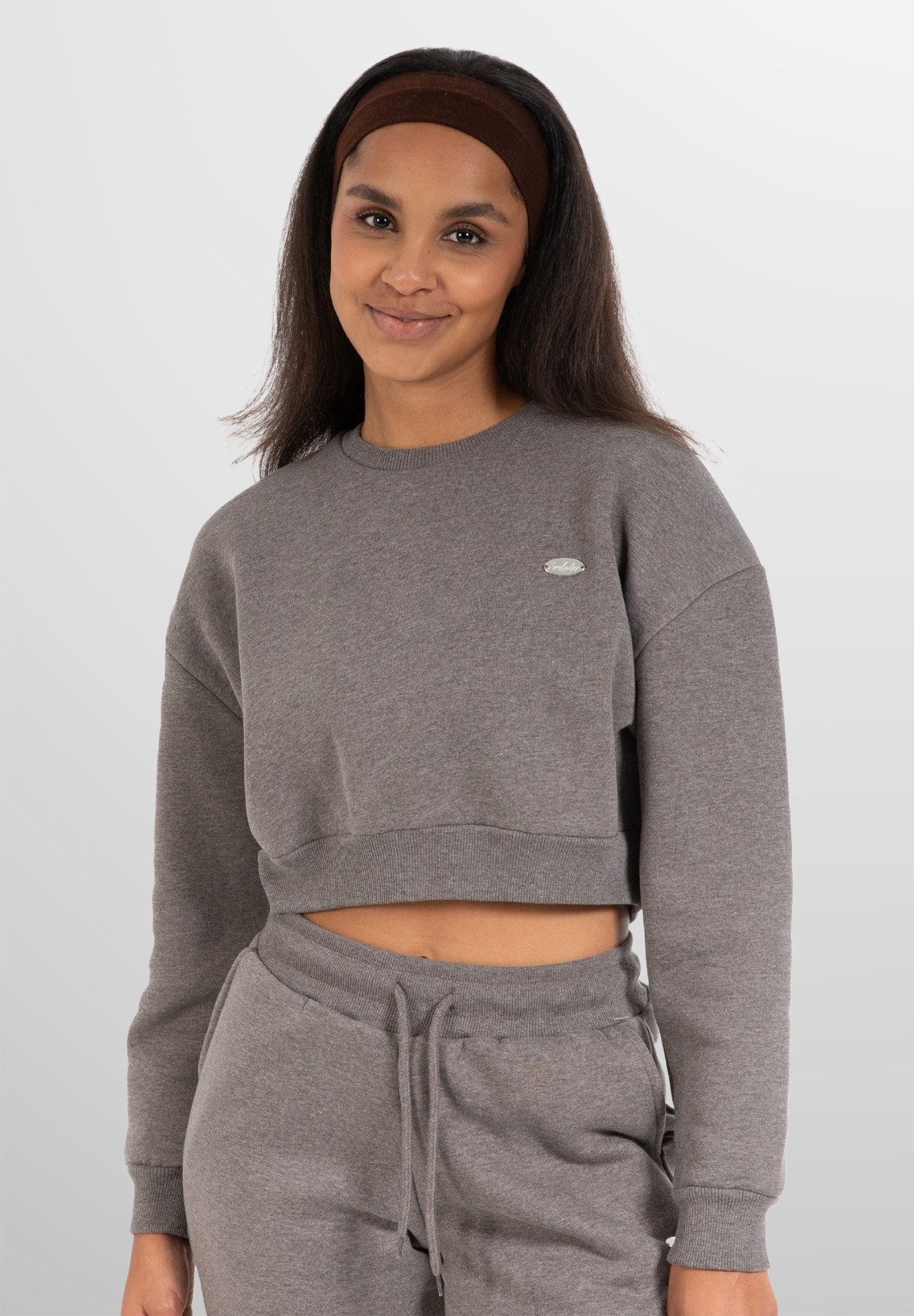 Smilodox Sweatshirt Amelia, Oversize Crop Pullover Langarmshirt Sport Freiz günstig online kaufen
