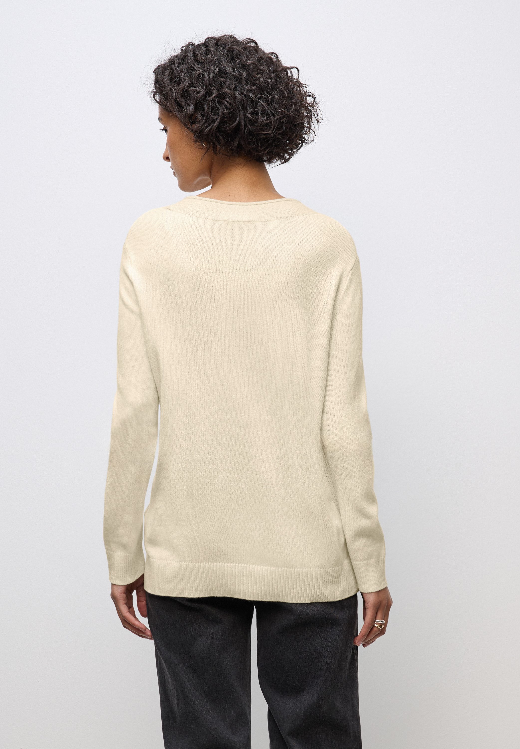 STREET ONE Strickpullover mit feiner Rollkante