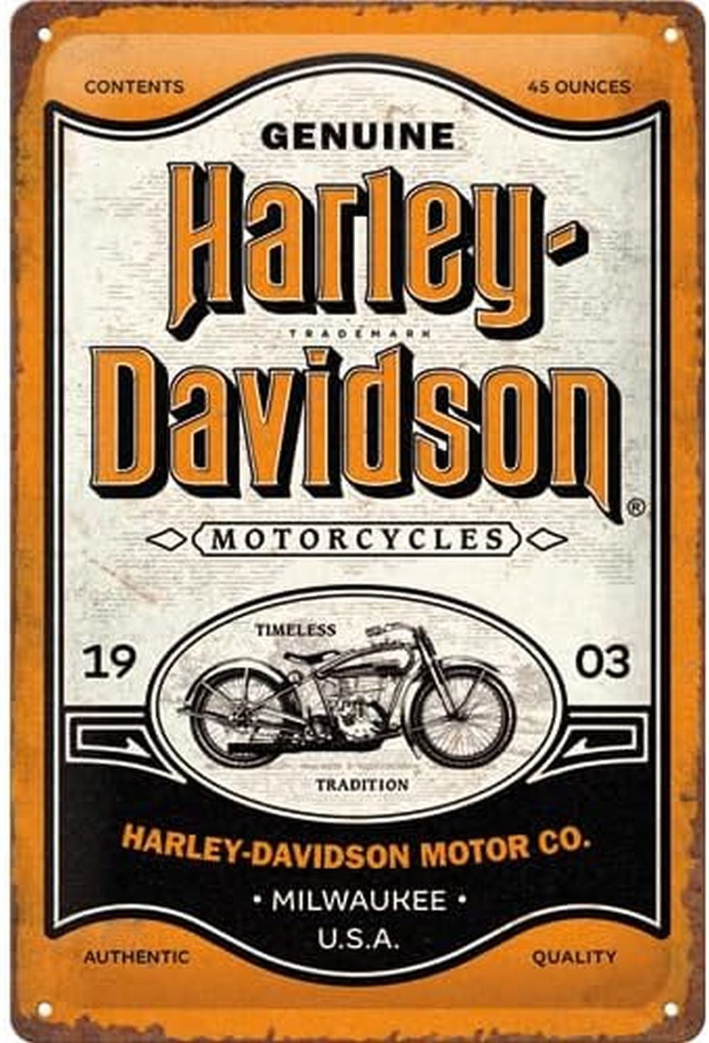 Nostalgic-Art Metallschild Blechschild 20 x 30cm Harley-Davidson - Genuine Motorcycles Milwaukee