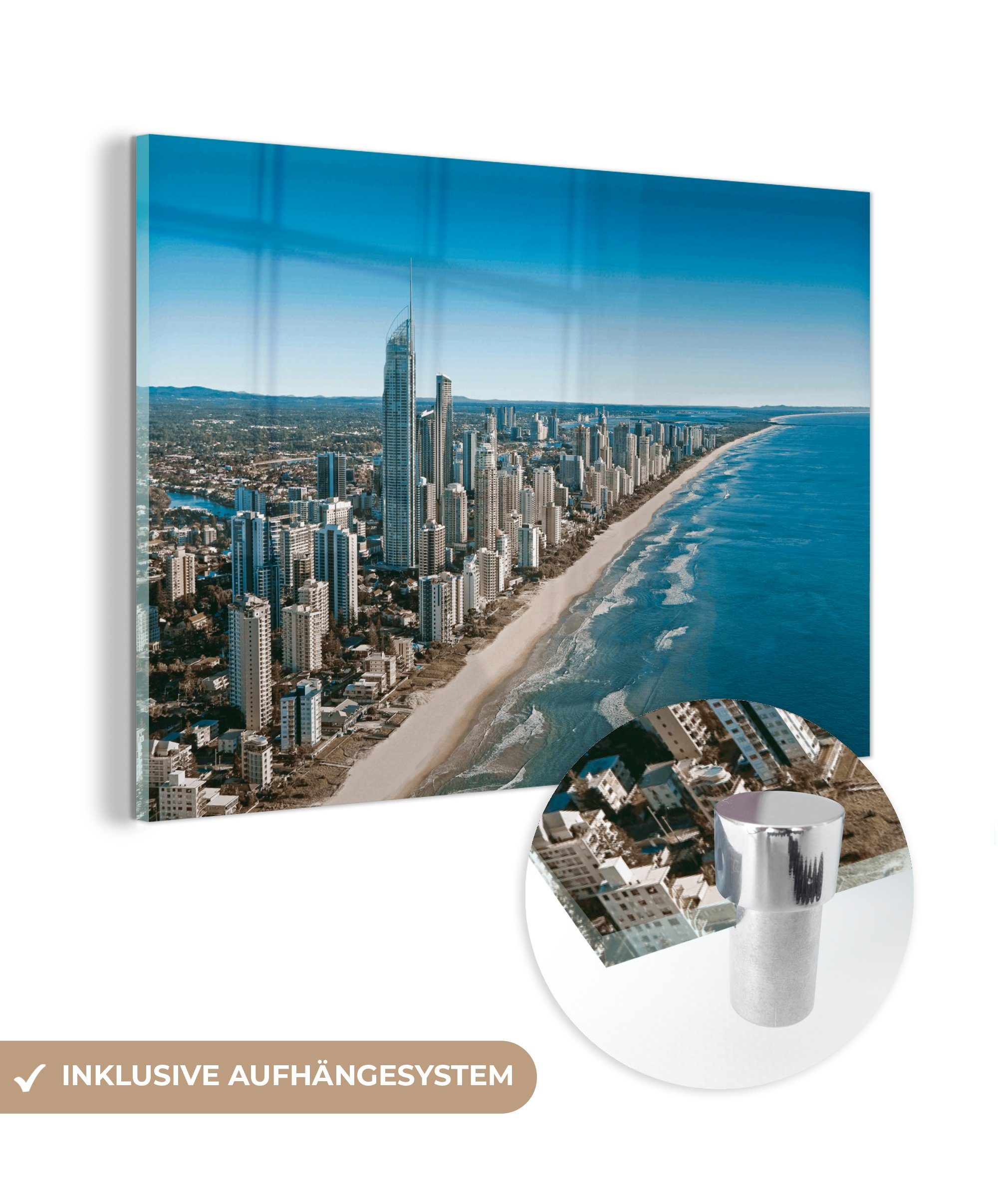 Schlafzimmer - Küstenregion - Stadt, (1 & MuchoWow Wohnzimmer St), Australien Acrylglasbilder Acrylglasbild
