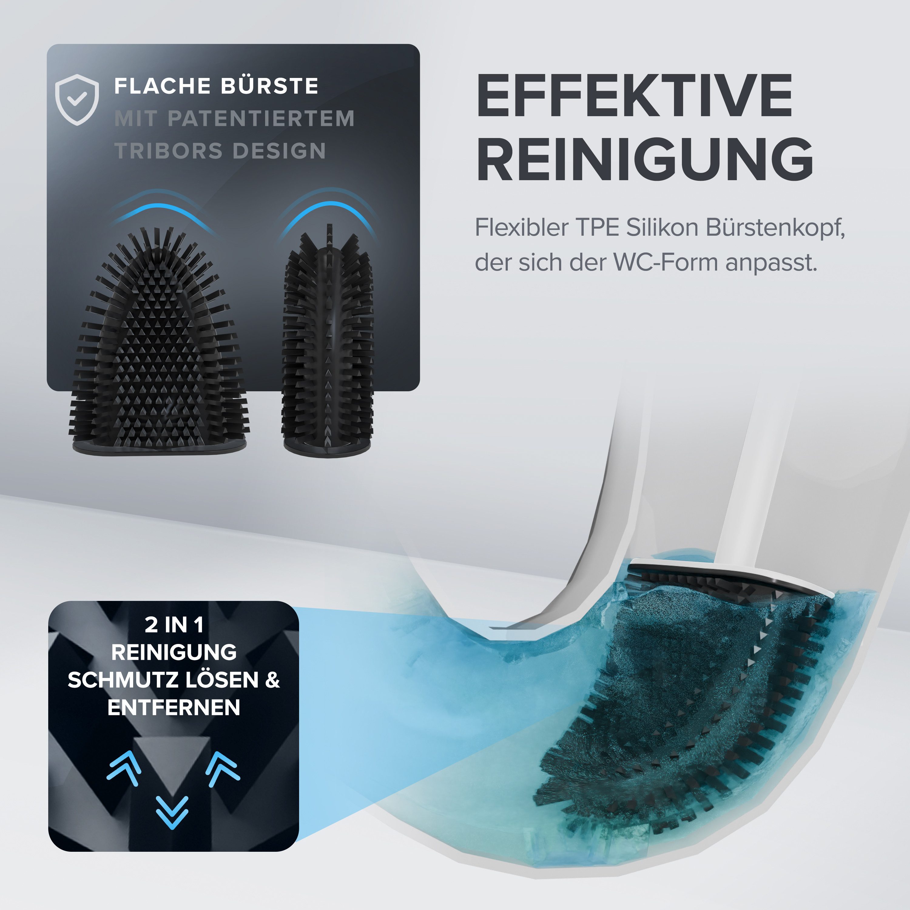 ovimar WC-Reinigungsbürste Oppdal, aus Edelstahl in Weiß zur