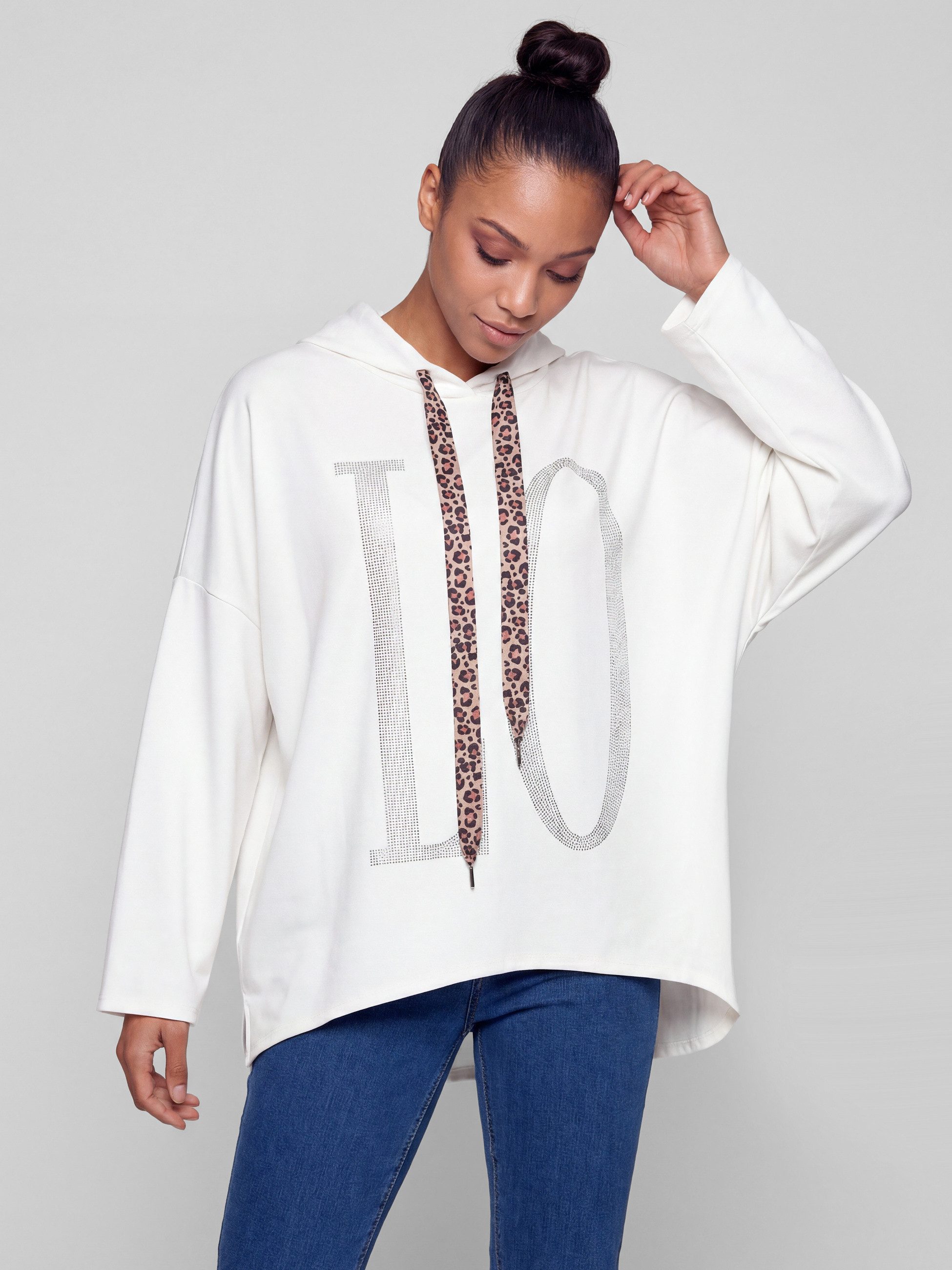 PEKIVESSA Hoodie Oversize Jersey Kapuzensweatshirt LOVE mit coolem Band im günstig online kaufen