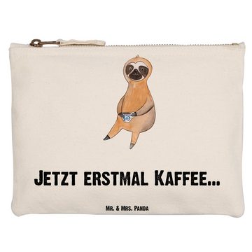 Mr. & Mrs. Panda Kosmetiktasche Grösse XL Große Faultier Kaffee - Weiß - Geschenk, Kosmetikbeutel, Fa (1-tlg), Vielseitig nutzbar