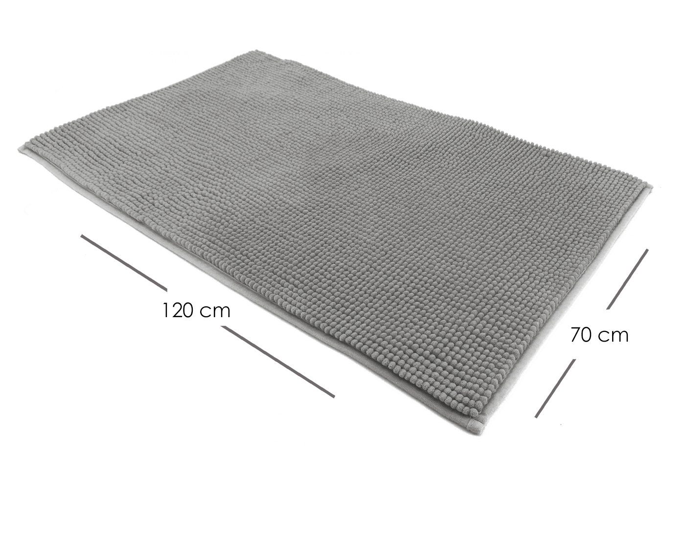 heimtexland Badematte Badvorleger Chenille Badteppich Duschvorleger, rutschhemmend beschichtet, Fußbodenheizung geeignet, schnell trocknend, strapazierfähig, fußbodenheizungsgeeignet, rutschfest, saugstark, Polyester, rechteckig, 70x120 cm, Hochflor, super weich, extrem saugfähig, Maschinenwäsche