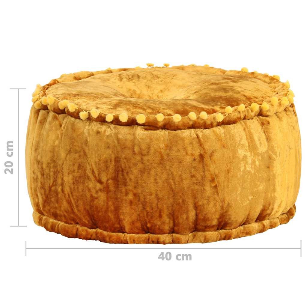 vidaXL Polsterhocker Pouf Rund Samt 40x20 cm Senfgelb (1 St) – Bild 5 von 5