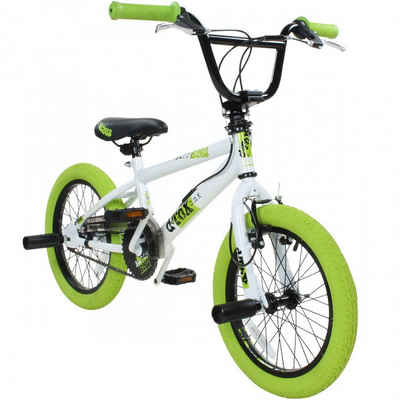 deTOX BMX-Rad »Freestyle«, 1 Gang, ohne Schaltung, 16 Zoll Fahrrad 100 - 120 cm mit 2 Pegs unisex Kinder Mädchen Jungen Kinderbmx Kinderfahrrad