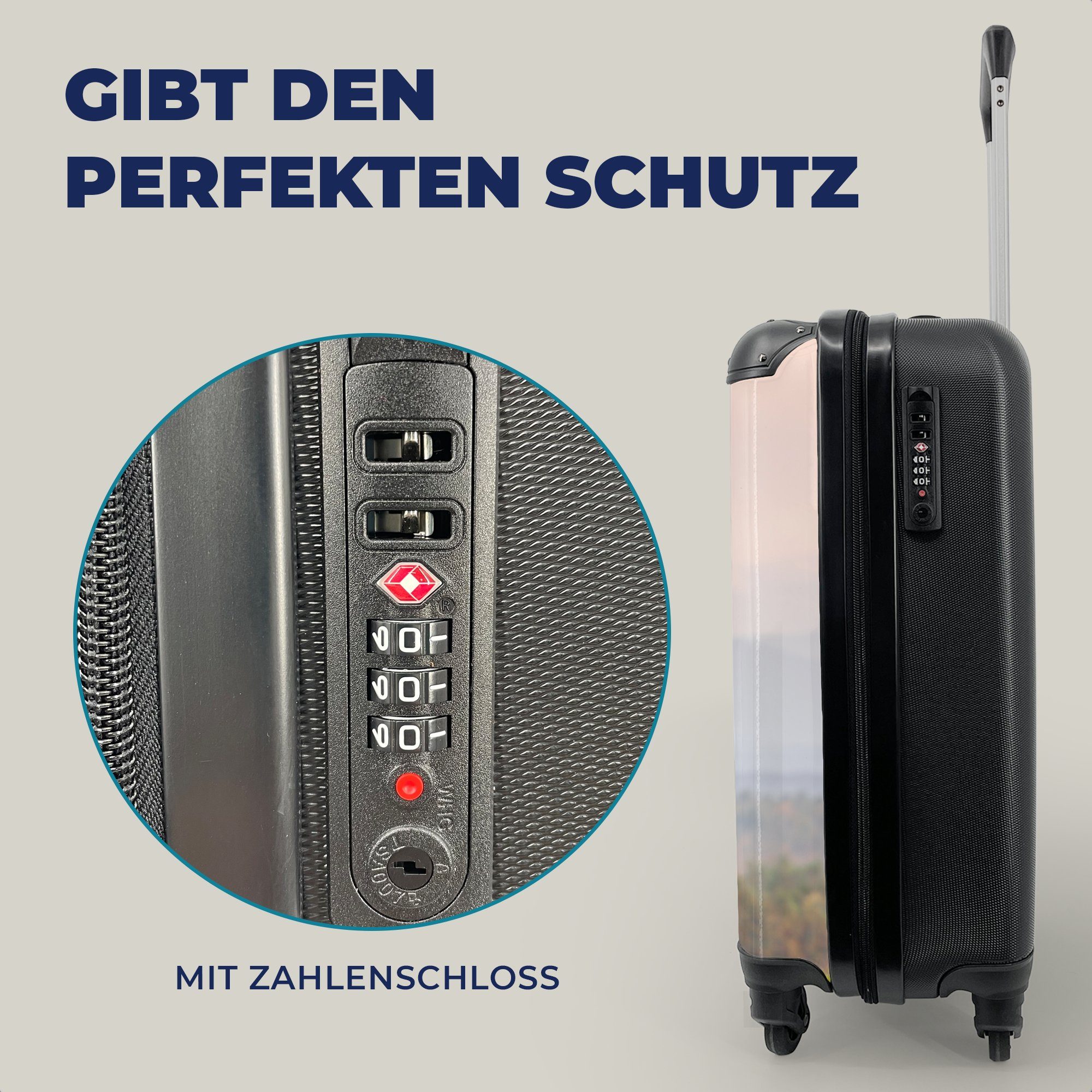 Gras für - MuchoWow Pastell, mit rollen, Reisetasche Pferd Reisekoffer Rollen, Fohlen Handgepäckkoffer - - Trolley, Handgepäck Ferien, 4