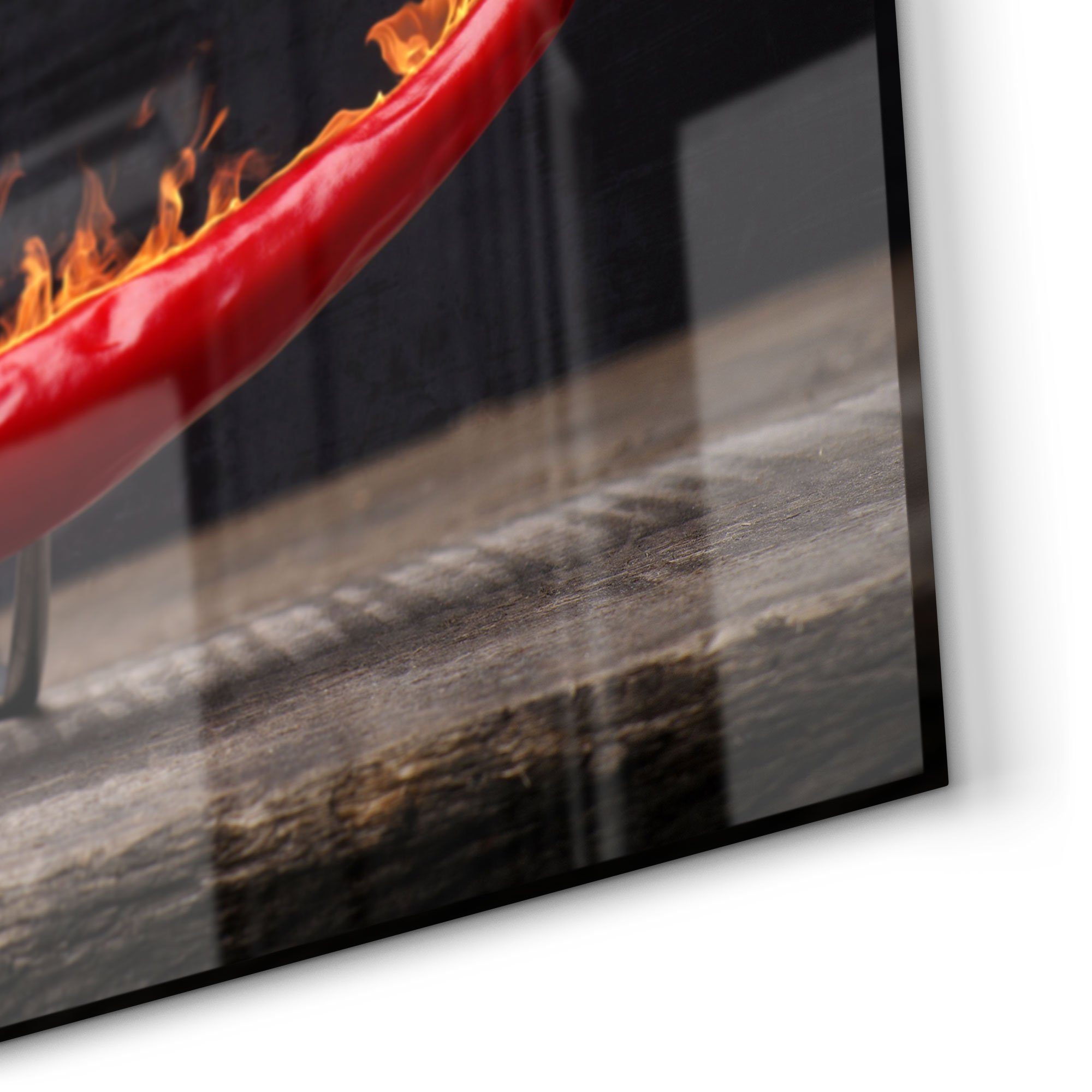 Badrückwand Herdblende Glas DEQORI Küchenrückwand Chilischote', 'Brennende Spritzschutz