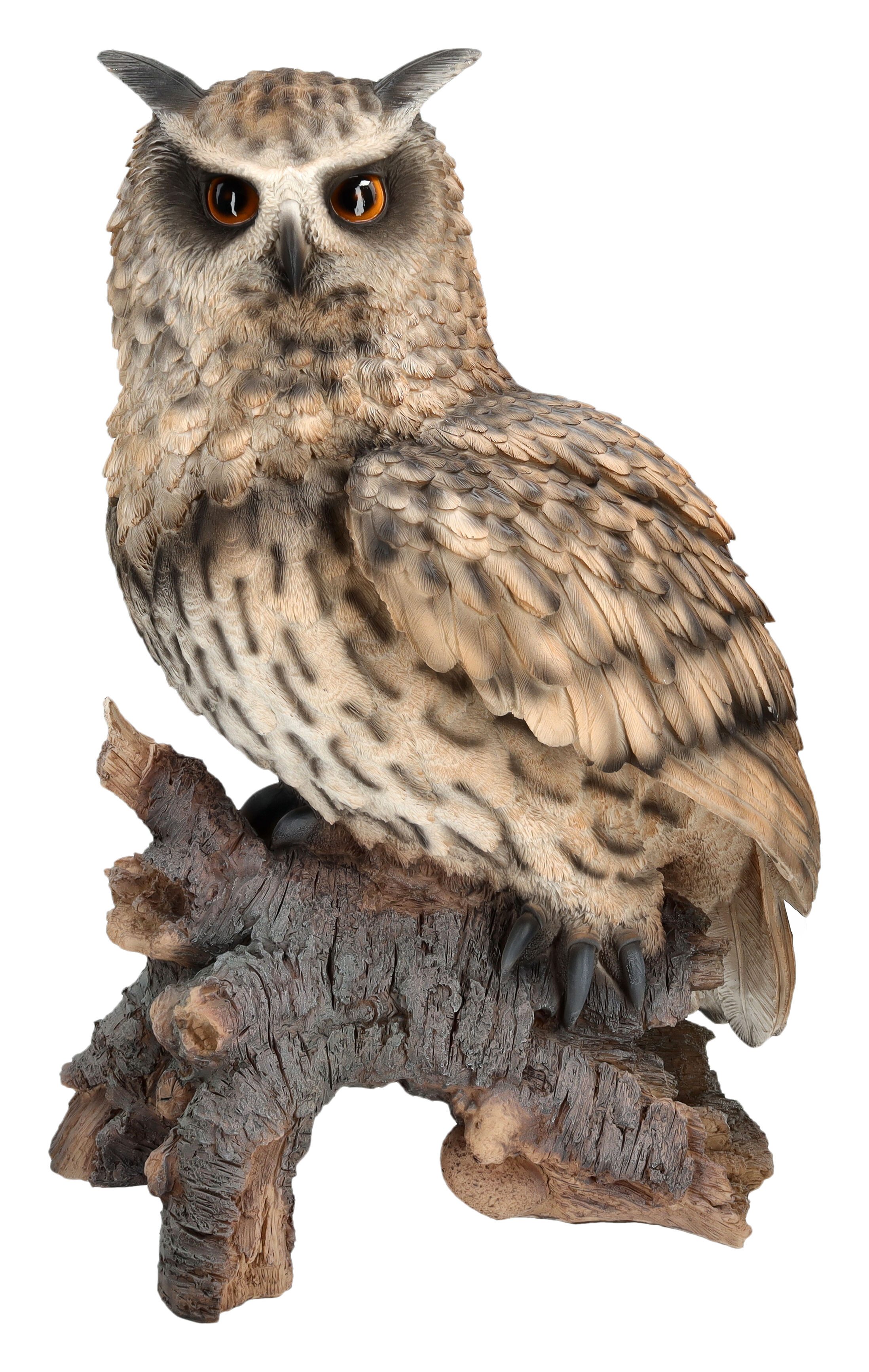 Figuren Shop GmbH Gartenfigur Uhu Figur XXL – Eulen Gartenfigur wetterfest Deko Statue 46,5 cm