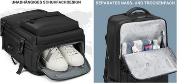 OKWISH Reiserucksack Laptoprucksack Laptop Rucksack Rucksäcke Freizeitrucksack Laptoptasche (Reisen Notebook Laptop Tasche Schule Uni Rucksack Handgepäck, Anti-Diebstahl, Backpack mit Laptopfach, Schuhfach, USB-Lade-Anschluss), für Herren Damen Jungen Teenager Freizeit Arbeit Business Reisen