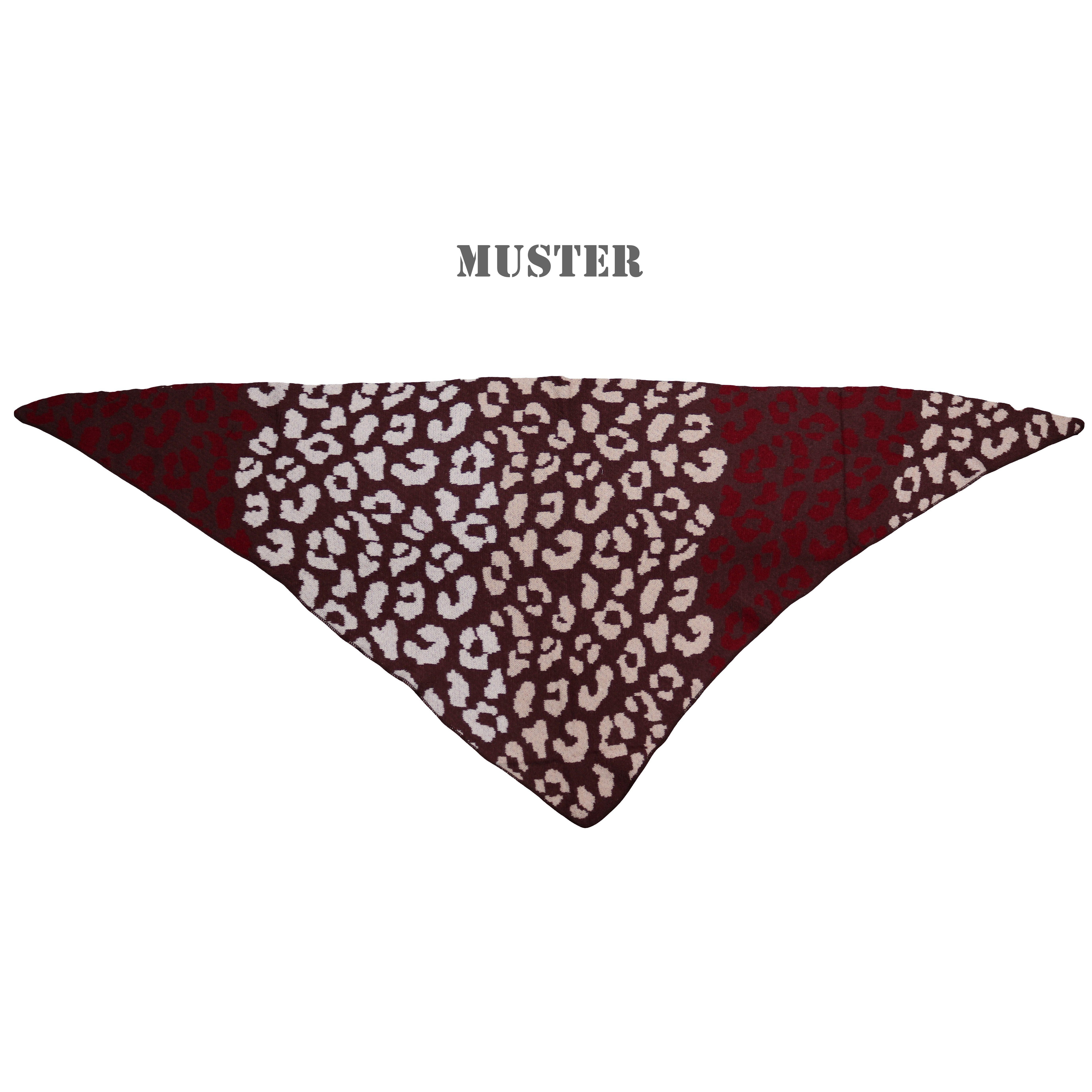 MIRROSI Dreieckstuch kuschliger und warmer Dreiecksschal ca.190x80 cm, (Leo Muster; Neue Kollektion Herbst/Winter 2025), Trendiges LEO-Design, wärmend & weich