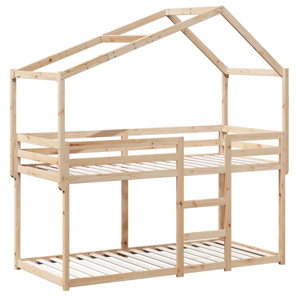 Bett Etagenbett mit Dach 80x200 cm Massivholz Kiefer