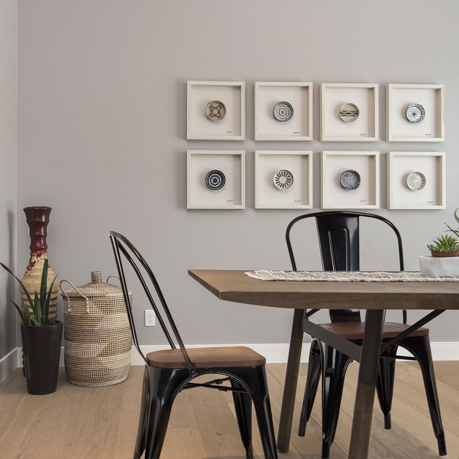 hjh OFFICE Esszimmerstuhl Bistrostuhl VANTAGGIO COMFORT W Stahl / Ulmenholz (1 St), Küchenstuhl, Stuhl Esszimmer, Stapelstuhl Metallgestell