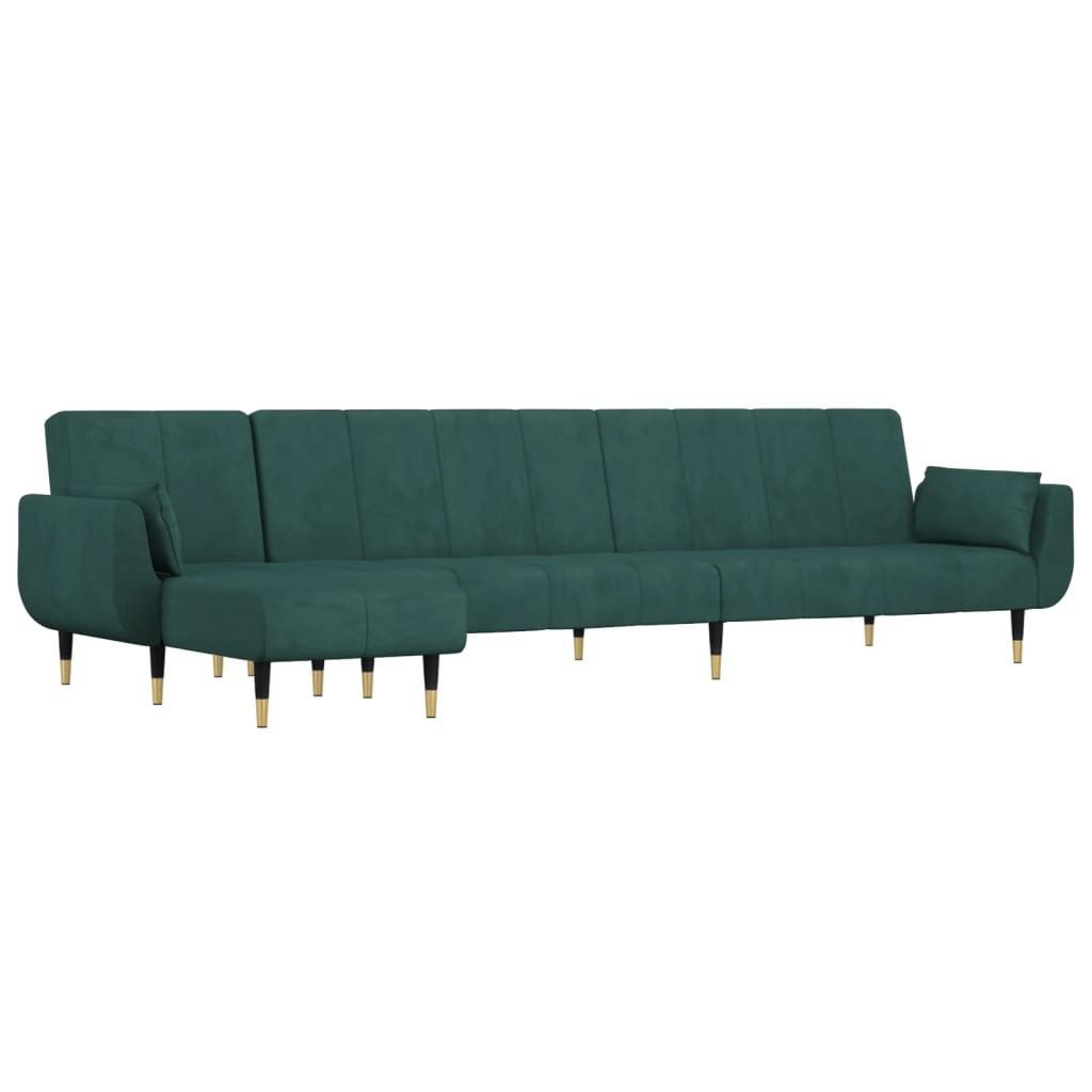 vidaXL Sofa Schlafsofa in L-Form Dunkelgrün günstig online kaufen