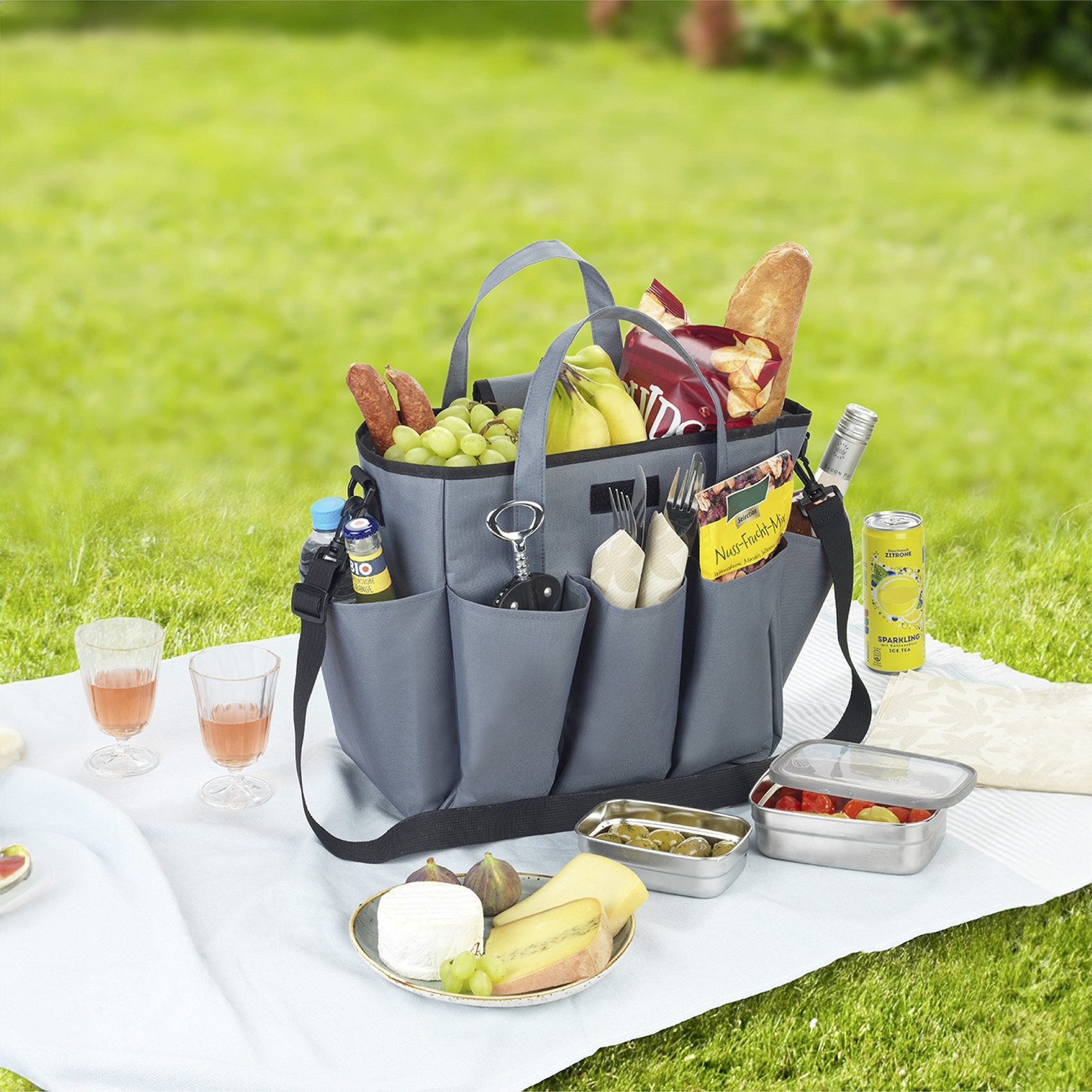 Maximex Organizer Universal-Caddy 8 Taschen, faltbare Tragetasche für zuhause und unterwegs, 15 Liter