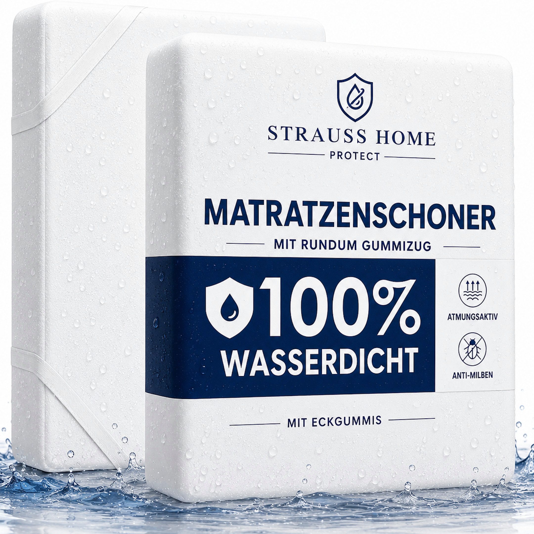 Matratzenschoner Matratzenschoner Wasserdicht - Eckgummis - Atmungsaktiv & Waschbar Strauss Home, Nässeschutz Allergikerfreundlich Waschbar Atmungsaktiv Mit Eckgummis