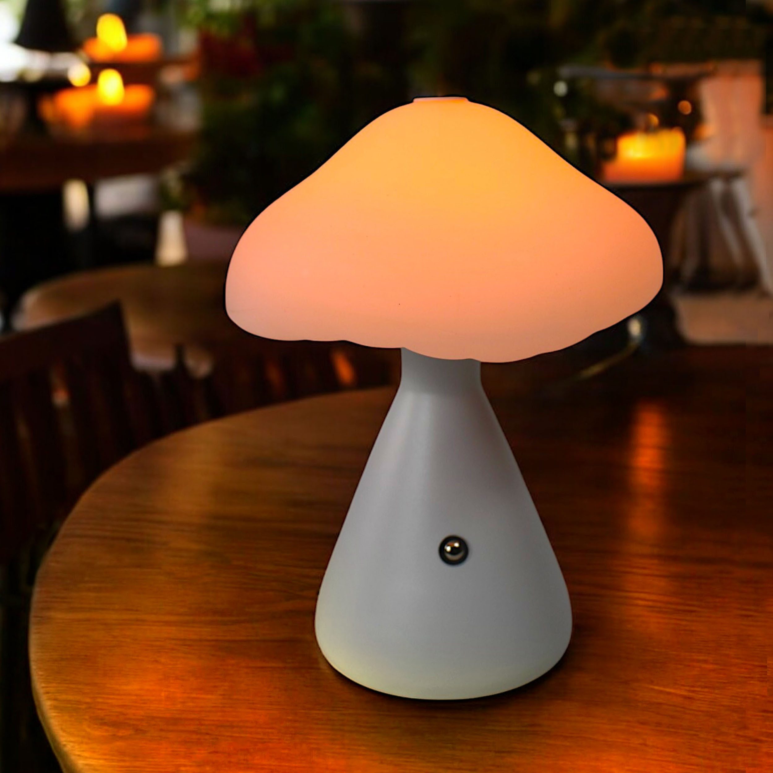 Arnusa USB-Tischleuchte Akku Tischlampe Pilz Touch Farbwechsel kabellos, Dekolampe Schlaflicht