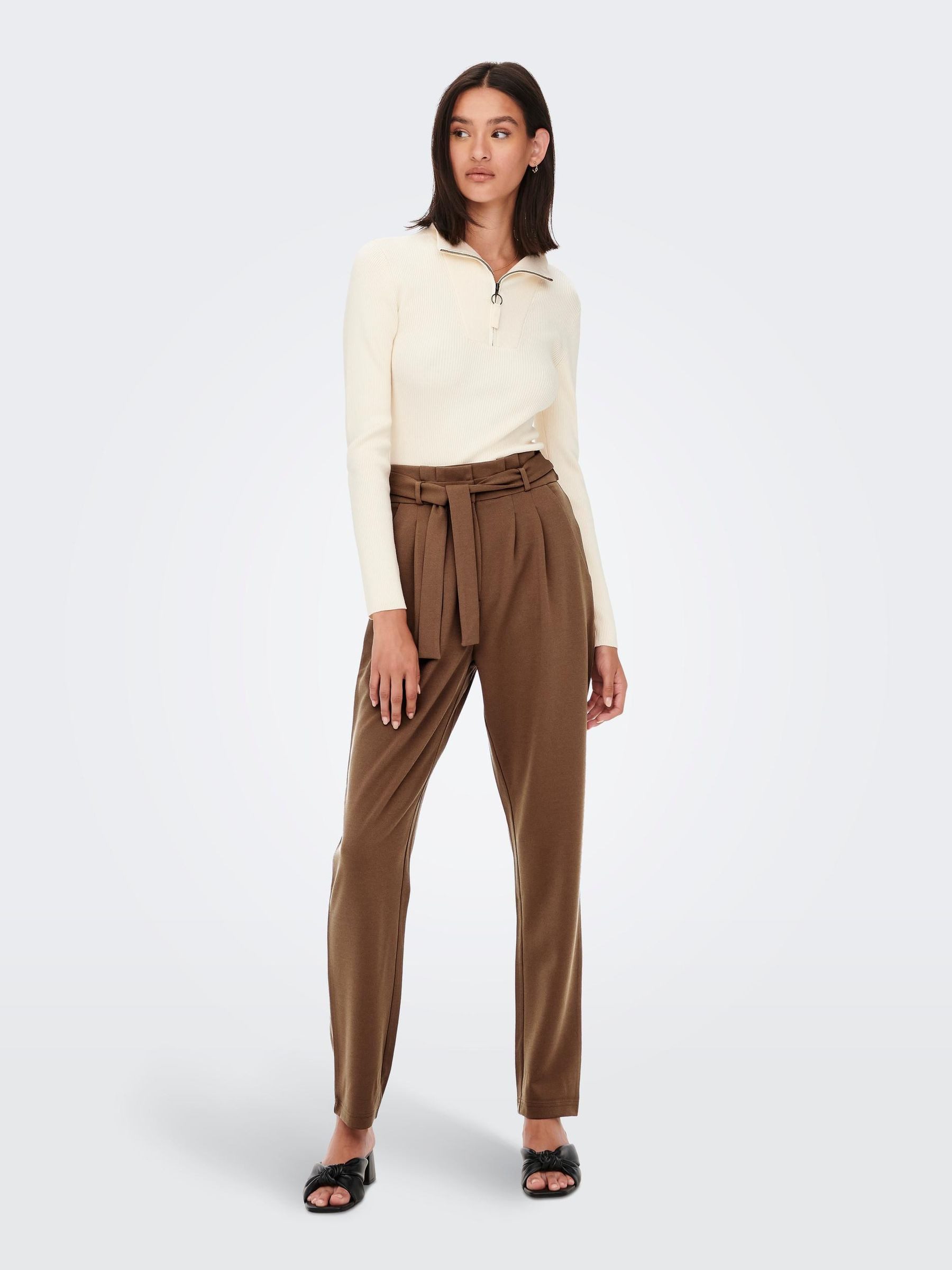 JACQUELINE de YONG Stoffhose Elegante High Waist Stoffhose Paperback Marlene Pants JDYTANJA für (1-tlg) Regular Fit unifarben elastisch Reißverschluss modisch-Style