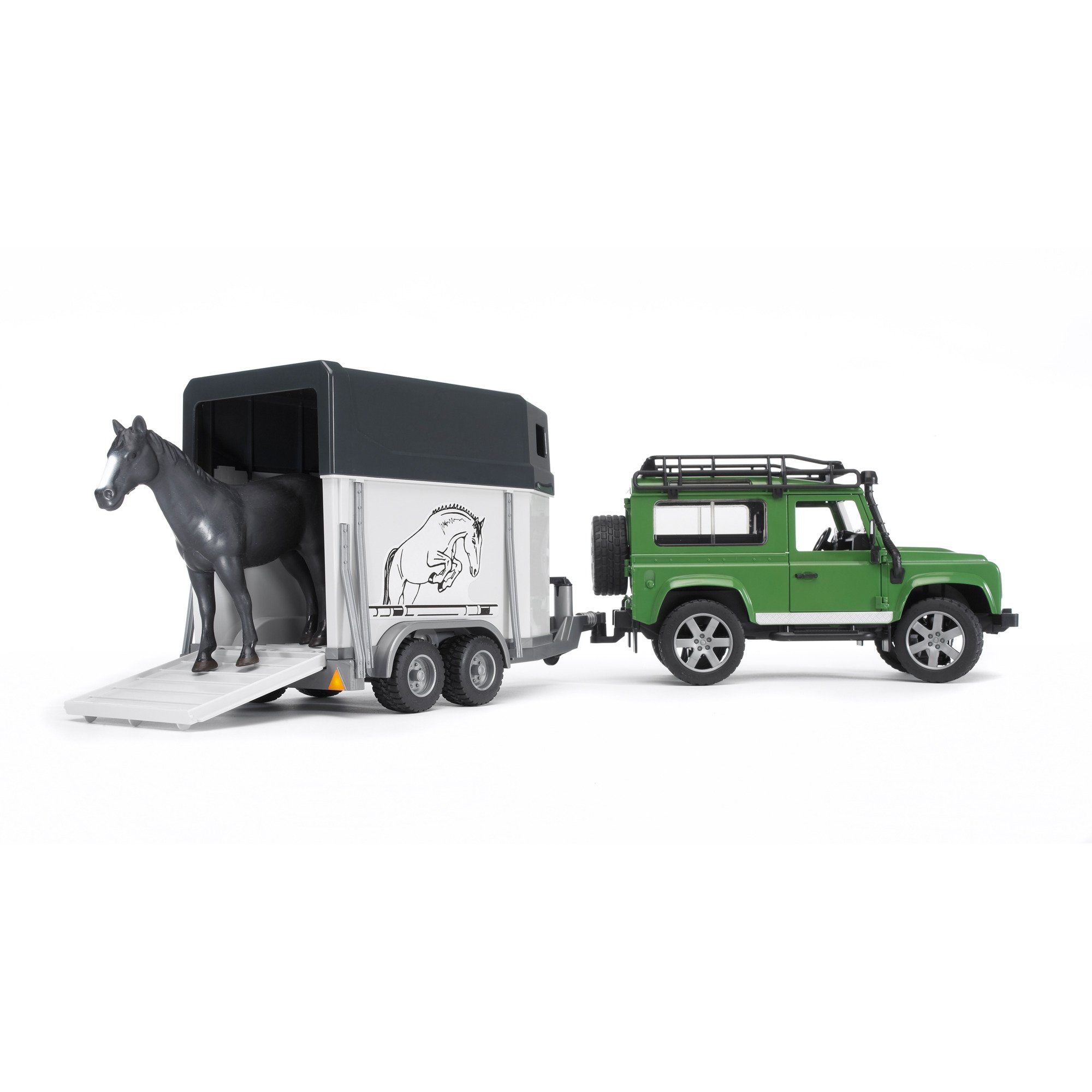 Bruder® Spielzeug-LKW bruder Land Rover Defender mit Pferdeanhänger günstig online kaufen
