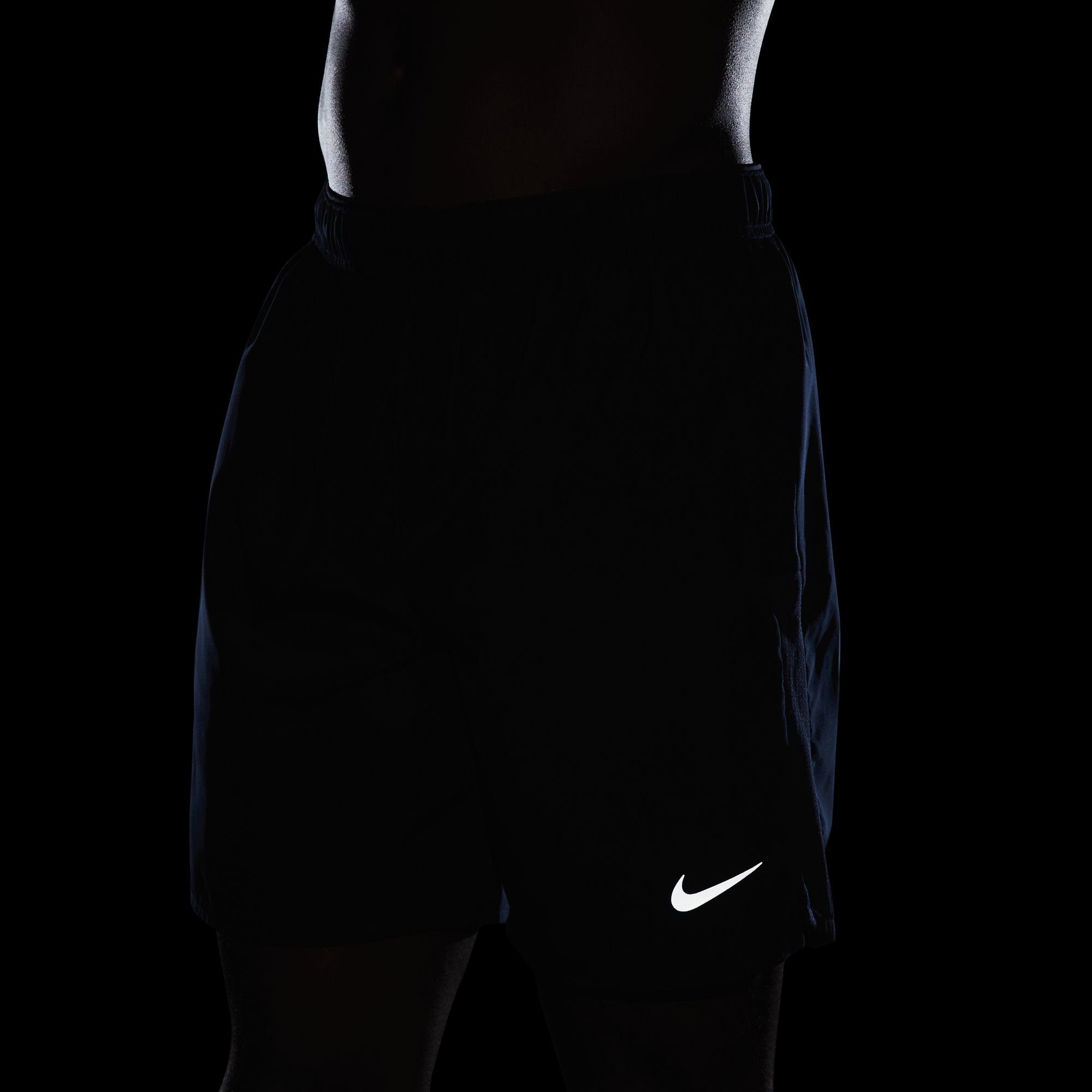 RUNNING UNLINED DRI-FIT Nike CHALLENGER SHORTS OBSIDIAN/OBSIDIAN/BLACK/REFLECTIVE Laufshorts SILV MEN'S